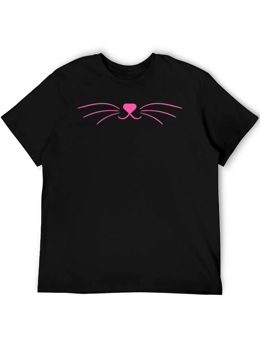 Cute Cat Face Graphic T-Shirt - Black