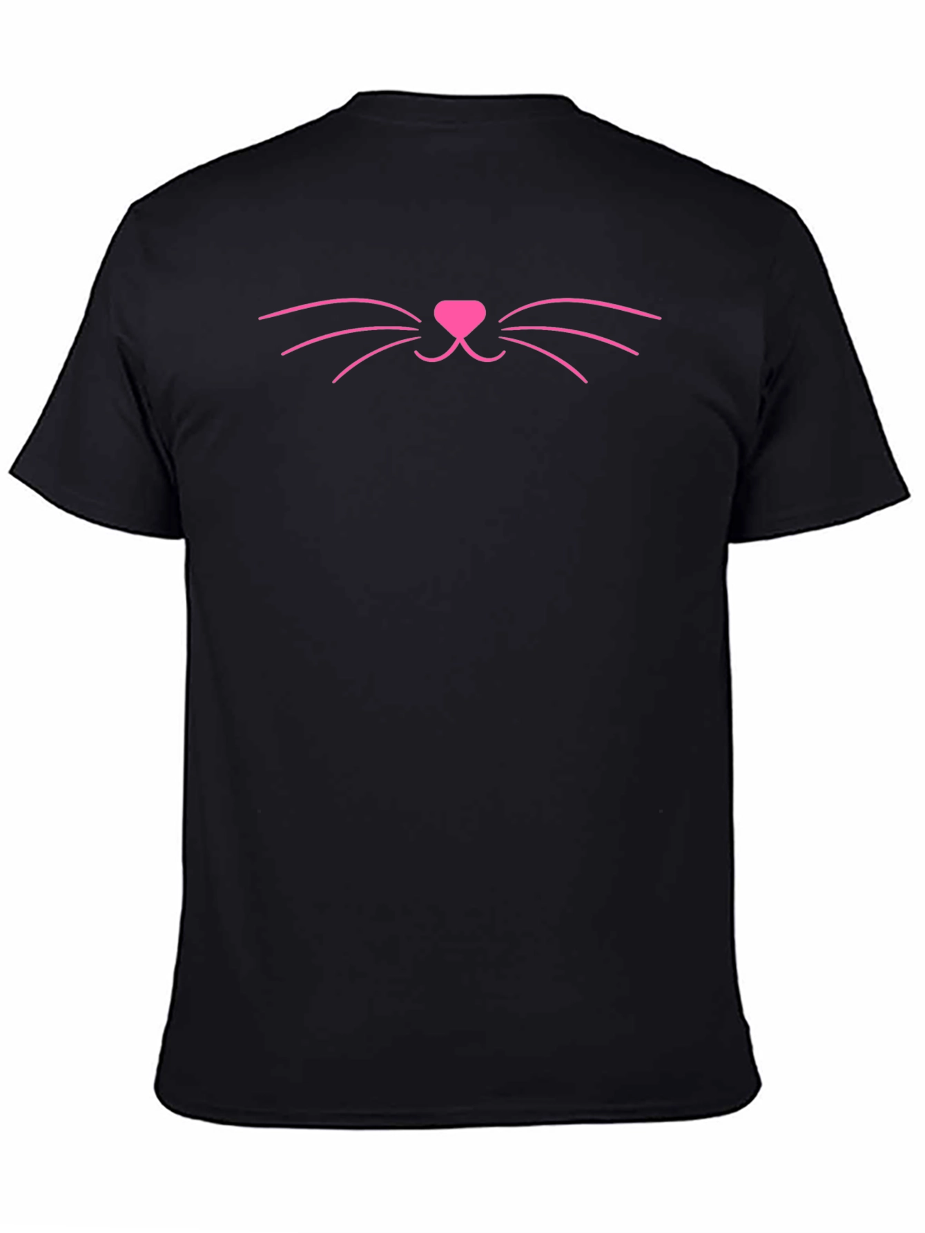 Cute Cat Face Graphic T-Shirt - Black