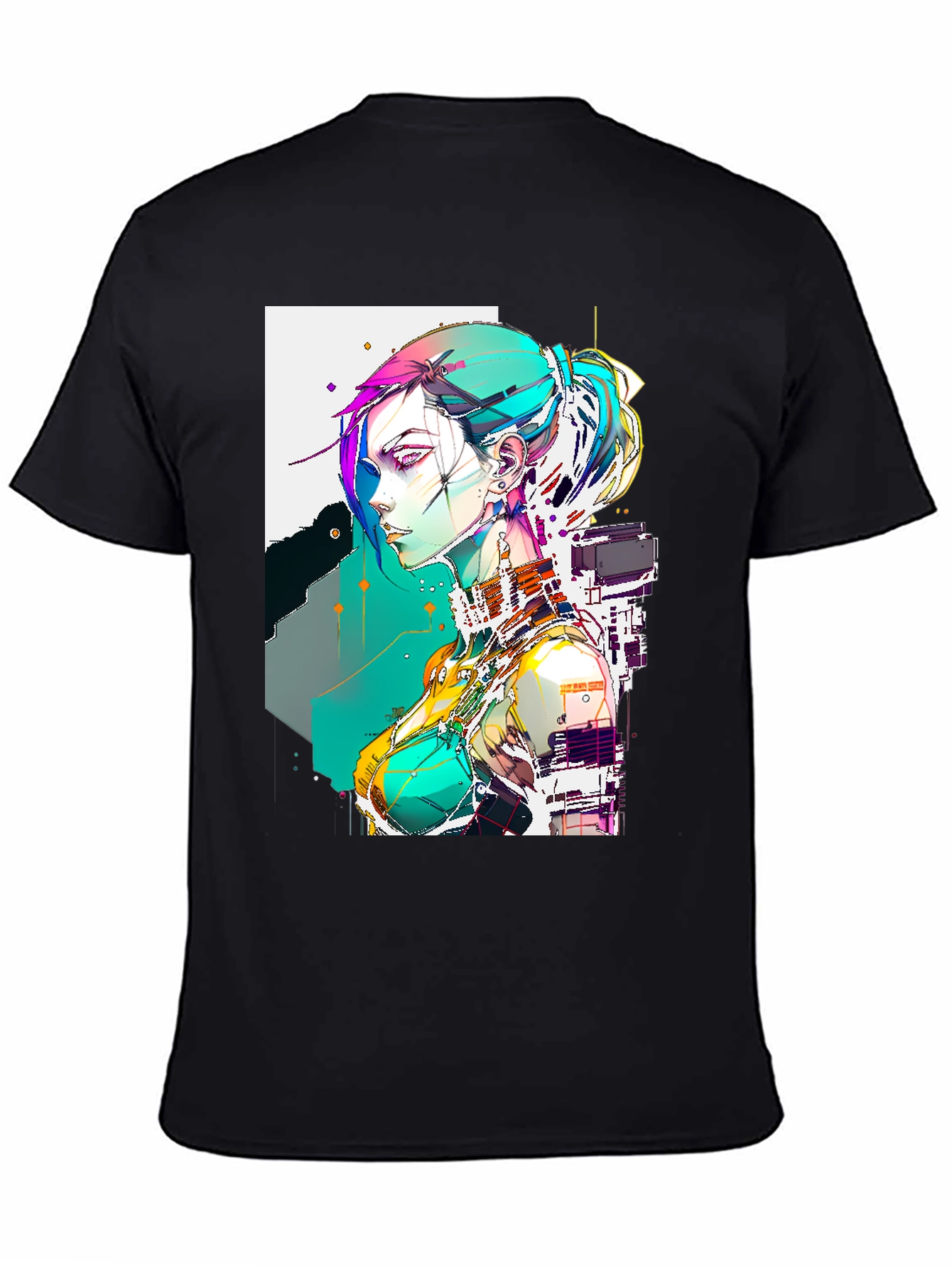 Cyberpunk Girl Graphic Tee - Cool Anime Style