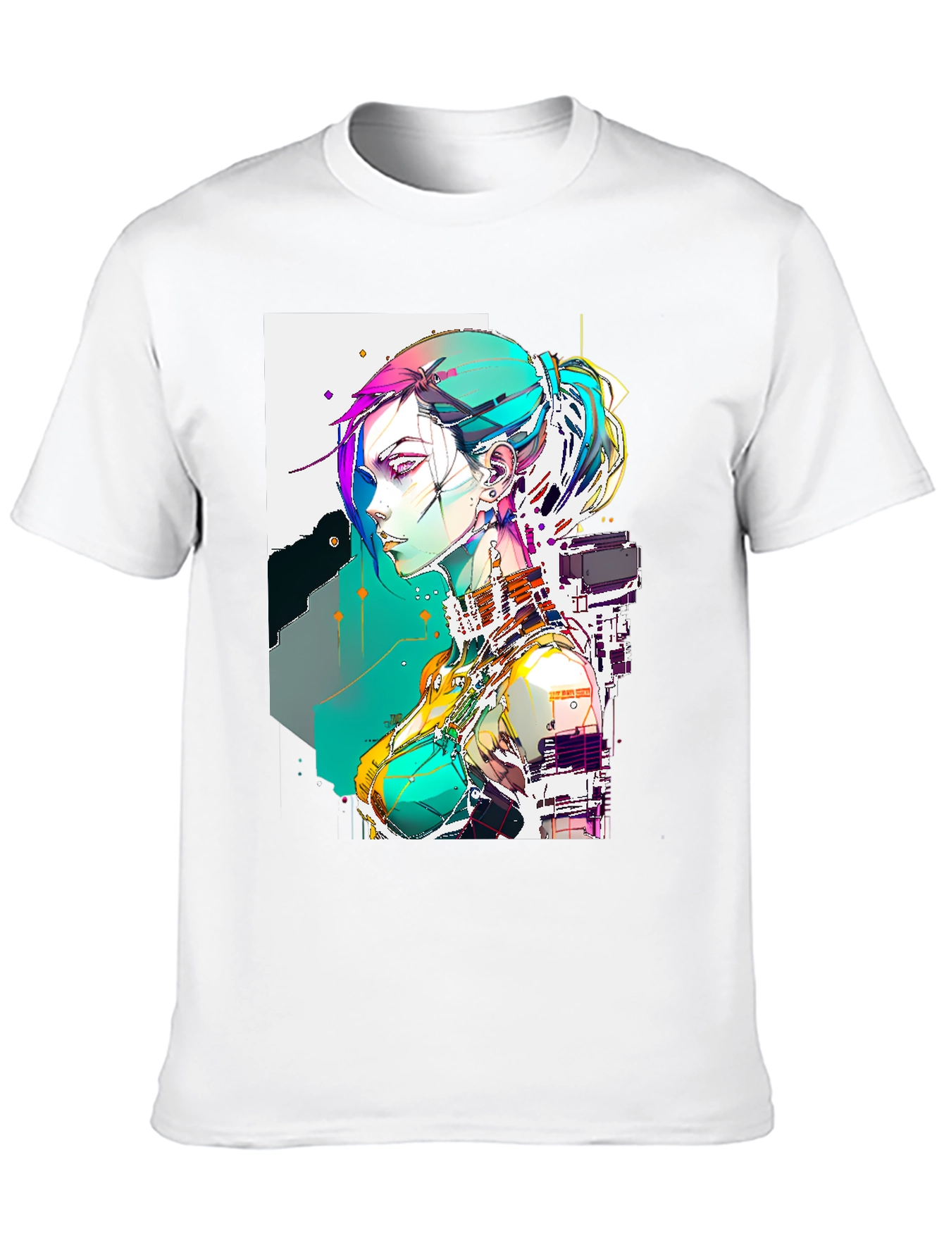 Cyberpunk Girl Graphic Tee - Cool Anime Style