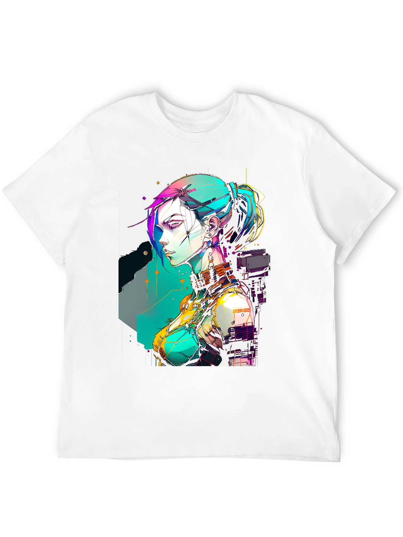 Cyberpunk Girl Graphic Tee - Cool Anime Style