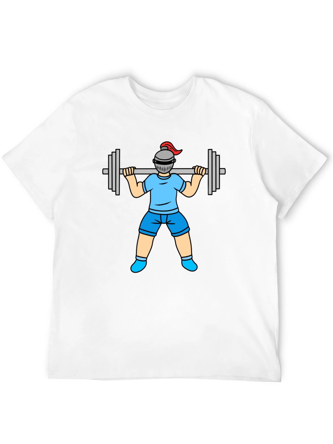 Funny Knight Lifting Weights Graphic Tee - Black