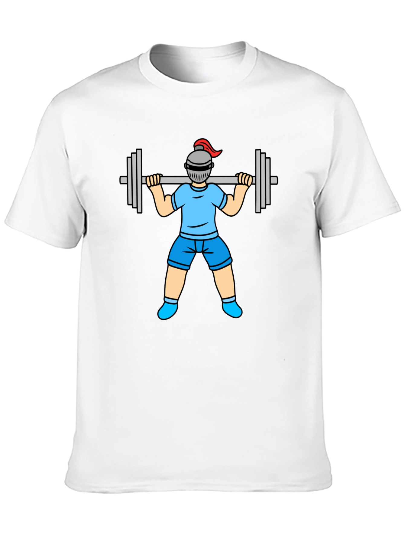 Funny Knight Lifting Weights Graphic Tee - Black