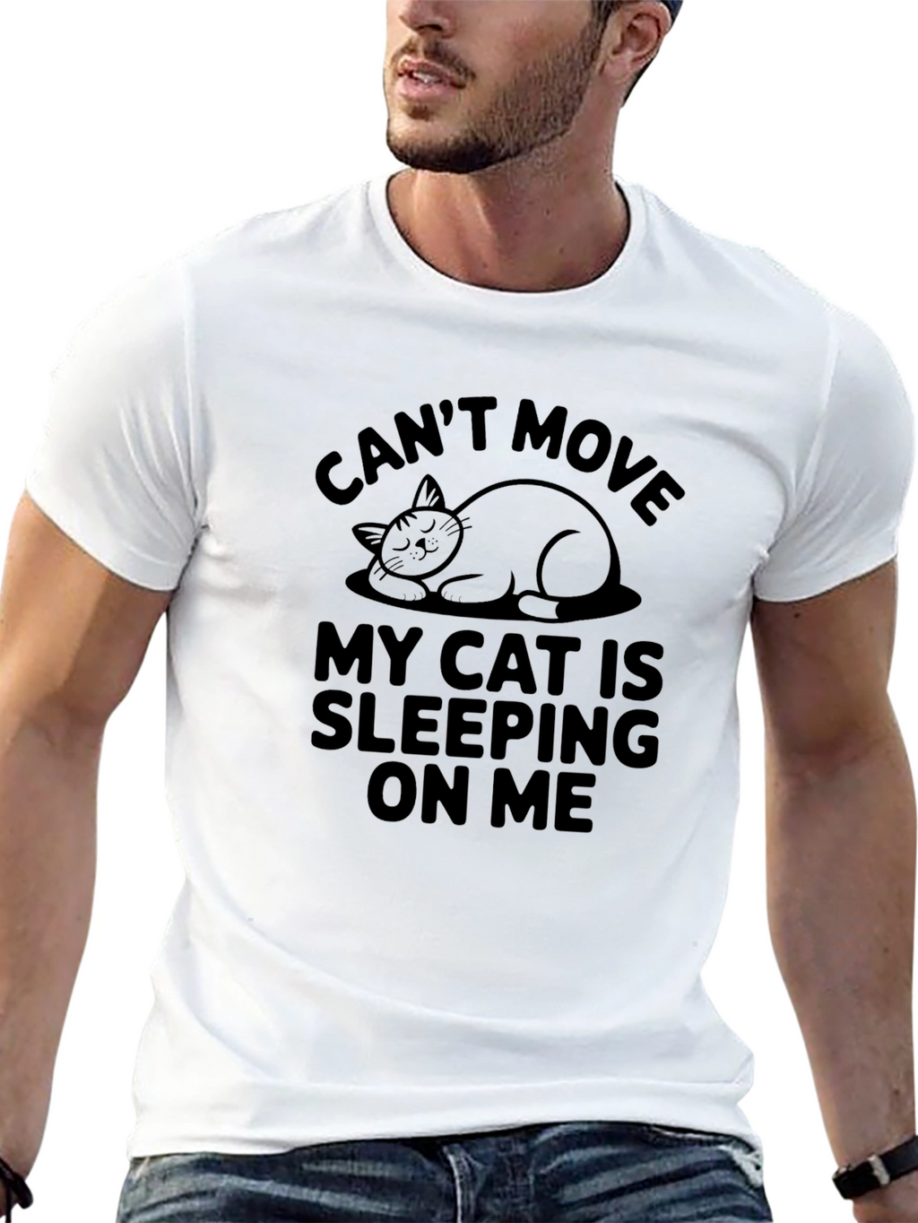 Cant Move Cat Sleeping T-Shirt