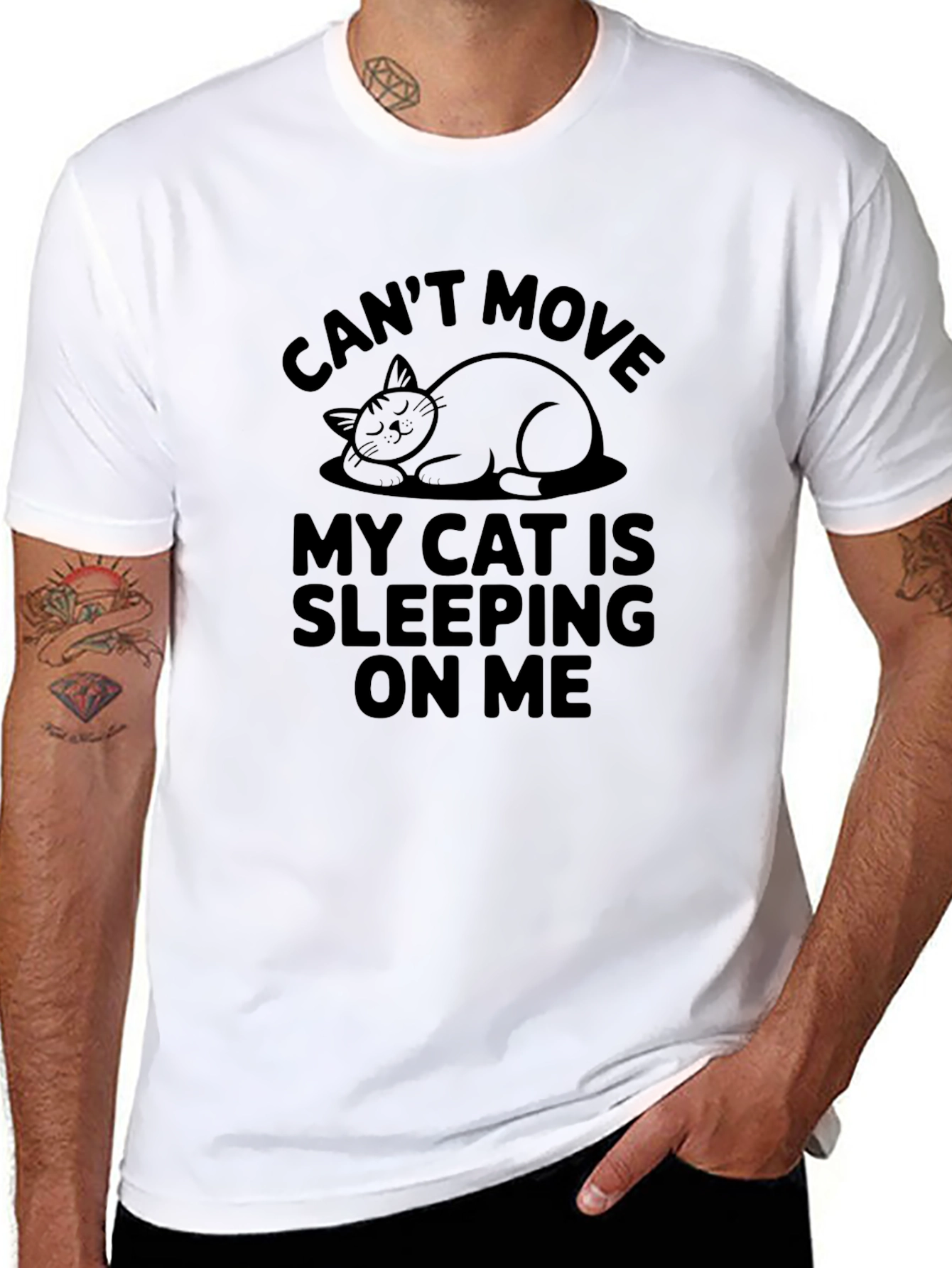 Cant Move Cat Sleeping T-Shirt