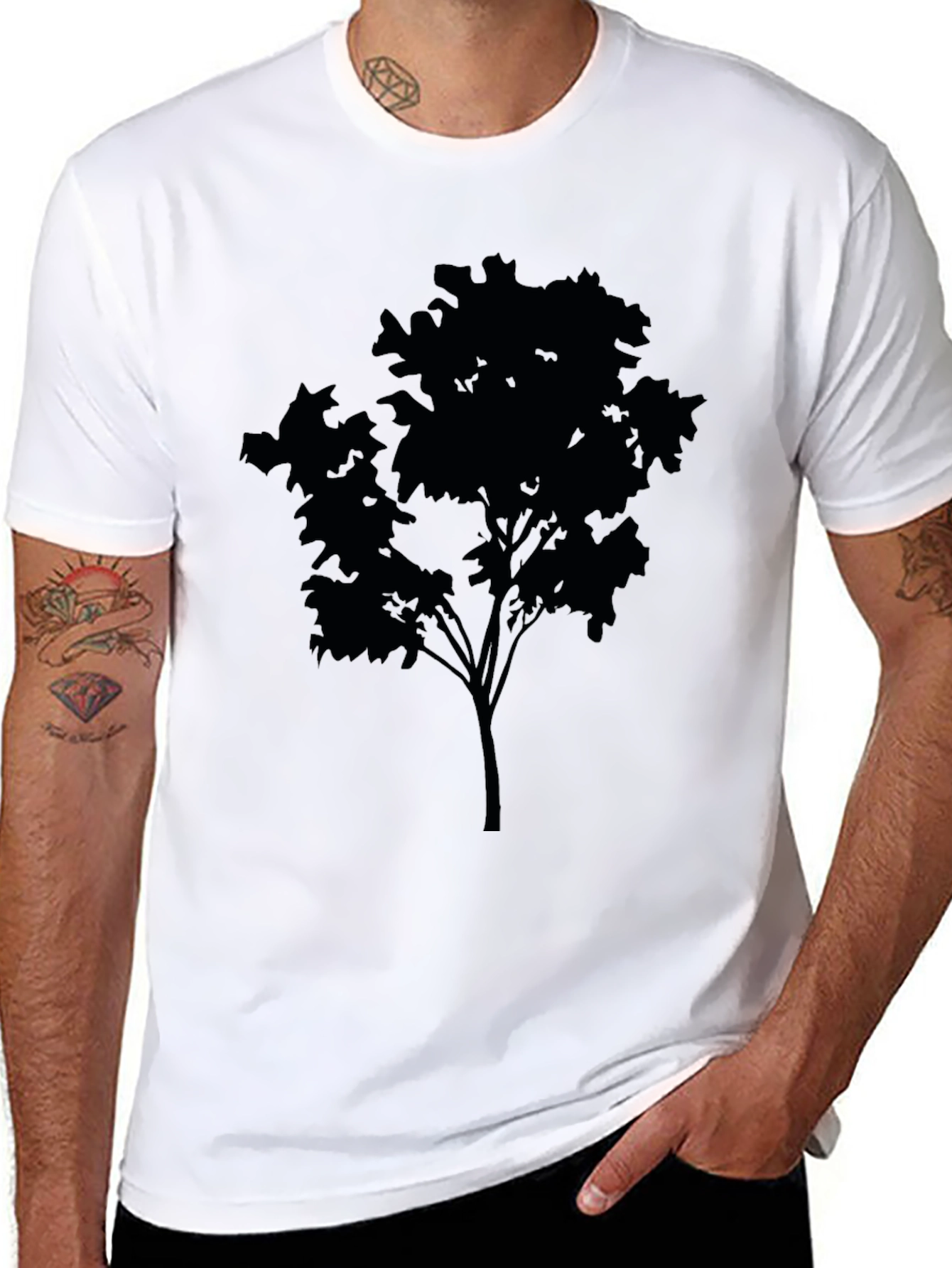 Black Tree Silhouette Graphic Tee