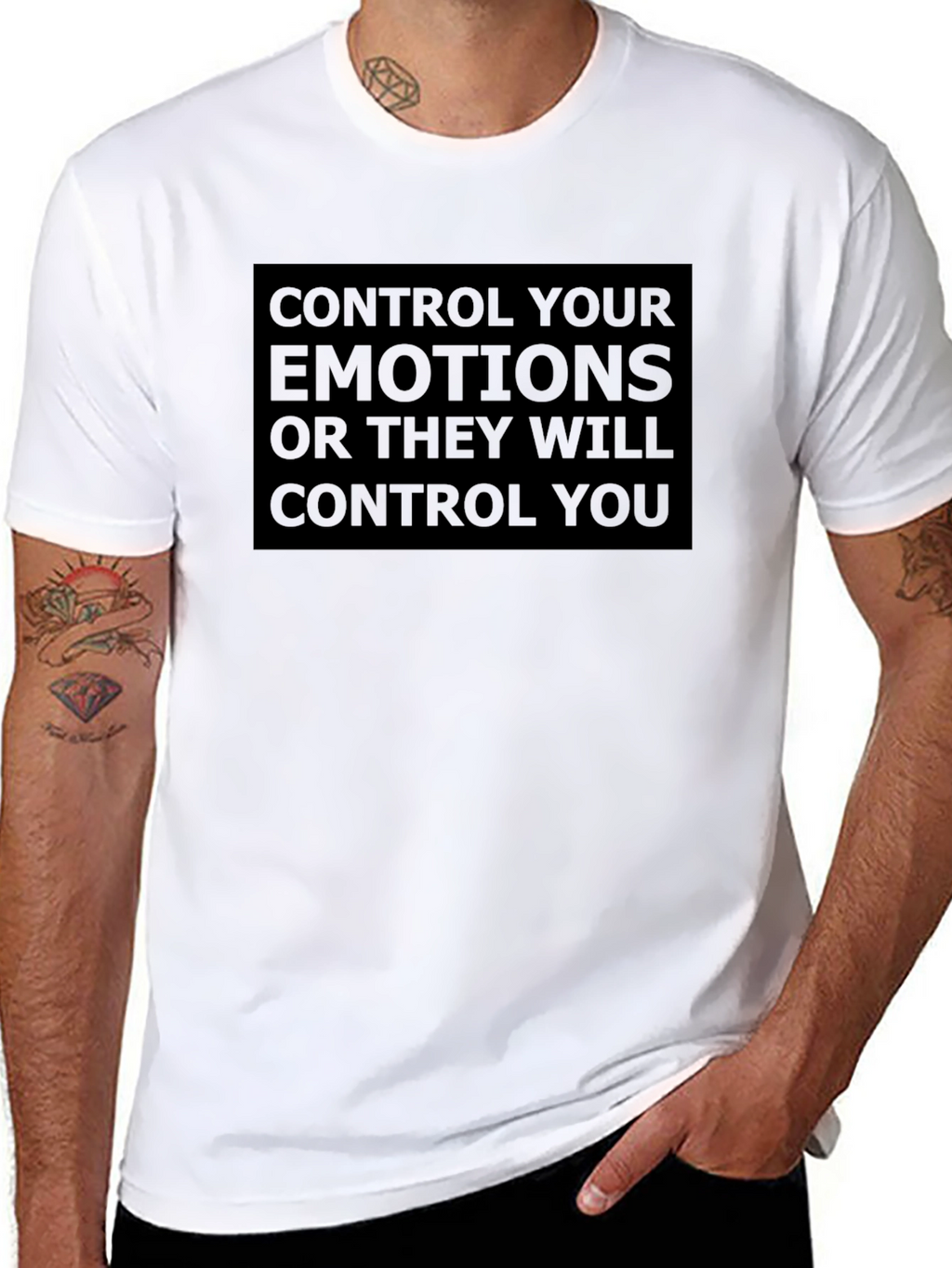 Control Your Emotions Graphic Tee - Black