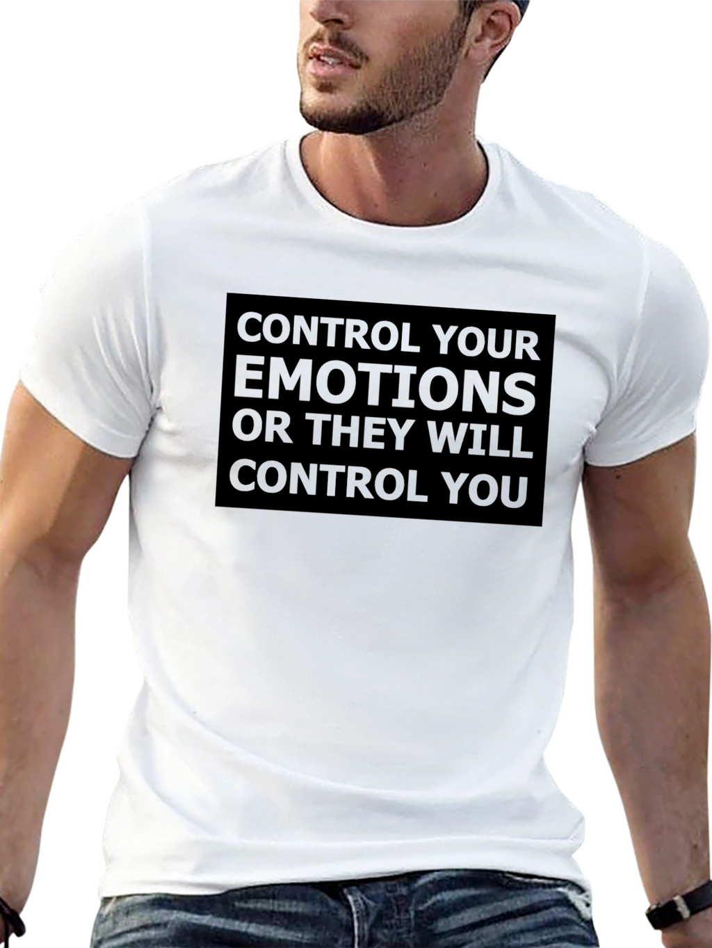 Control Your Emotions Graphic Tee - Black