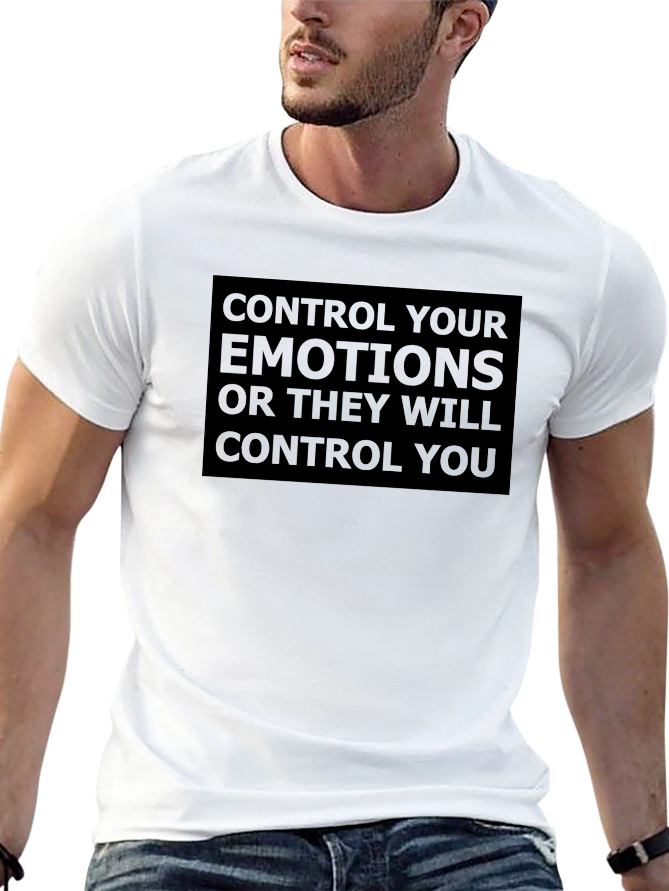 Control Your Emotions Graphic Tee - Black