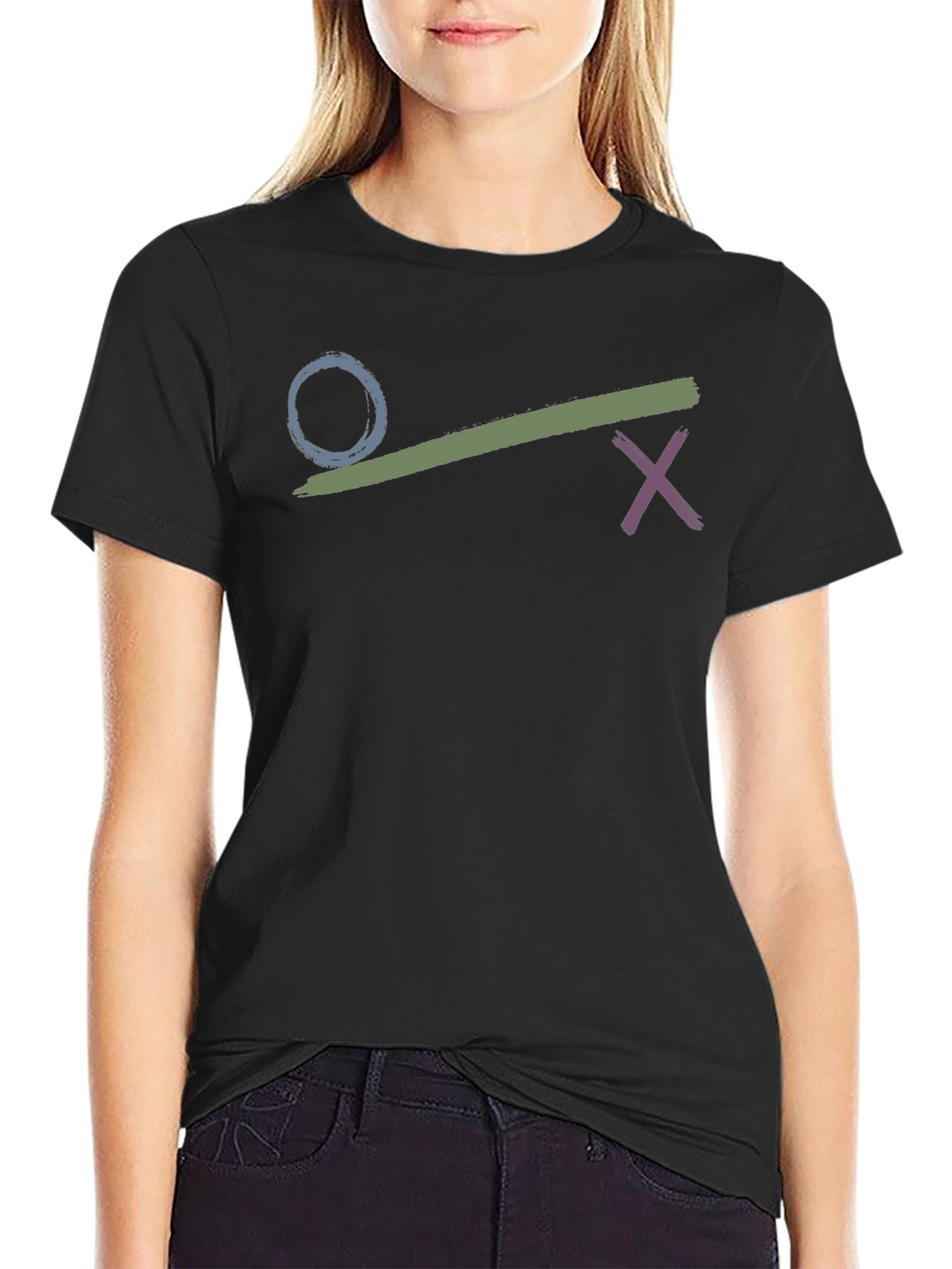 Circle Crossbrush Graphic Black T-Shirt