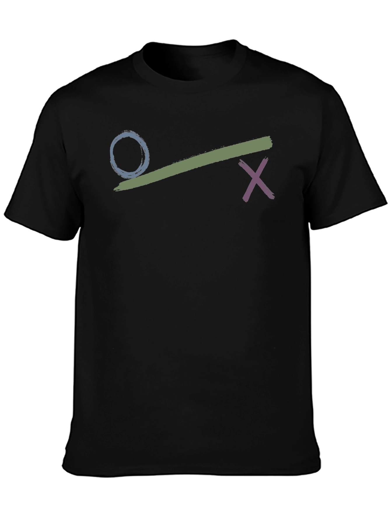 Circle Crossbrush Graphic Black T-Shirt