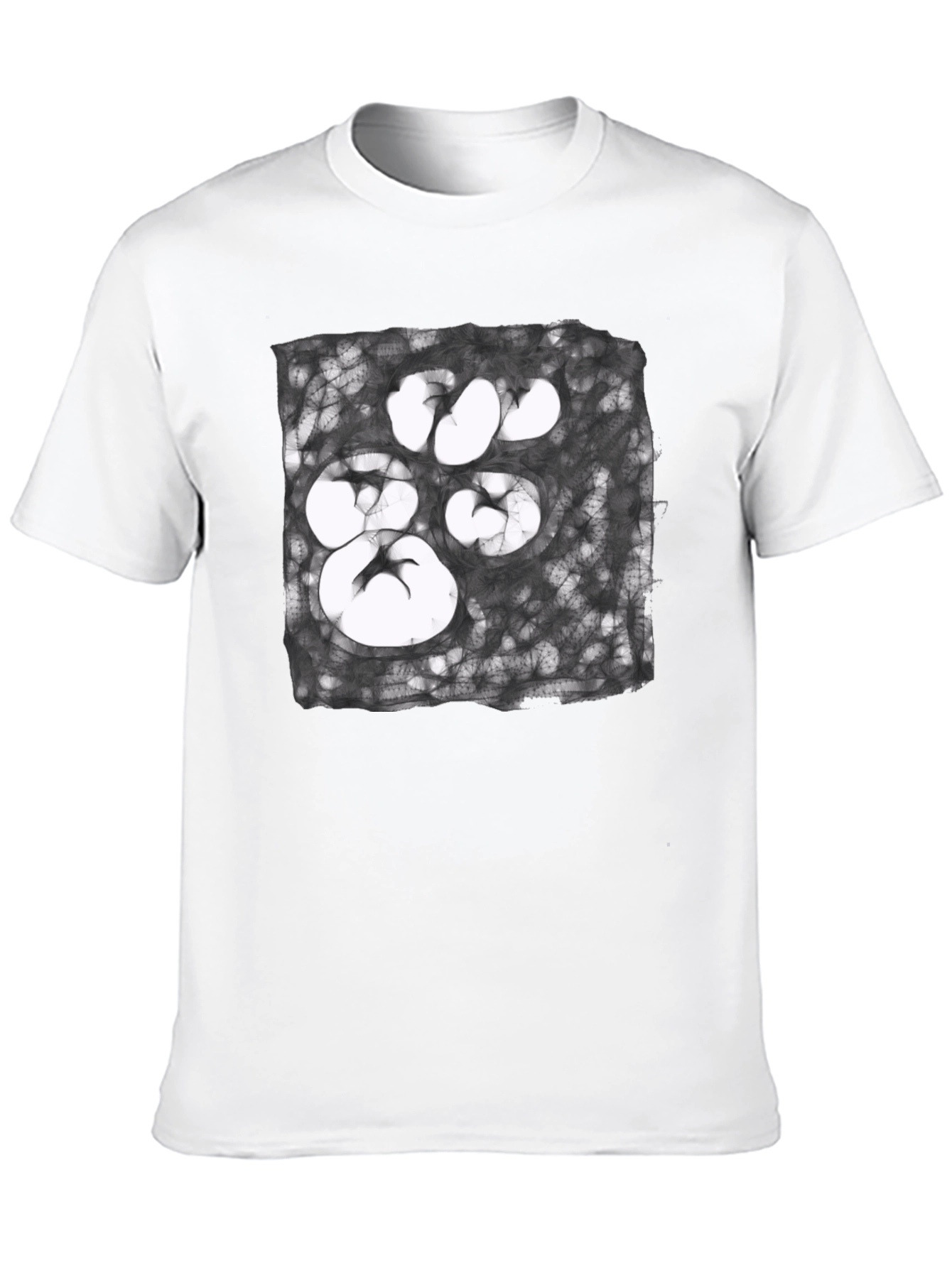Abstract Paw Print Graphic Tee - Unisex Black T-Shirt