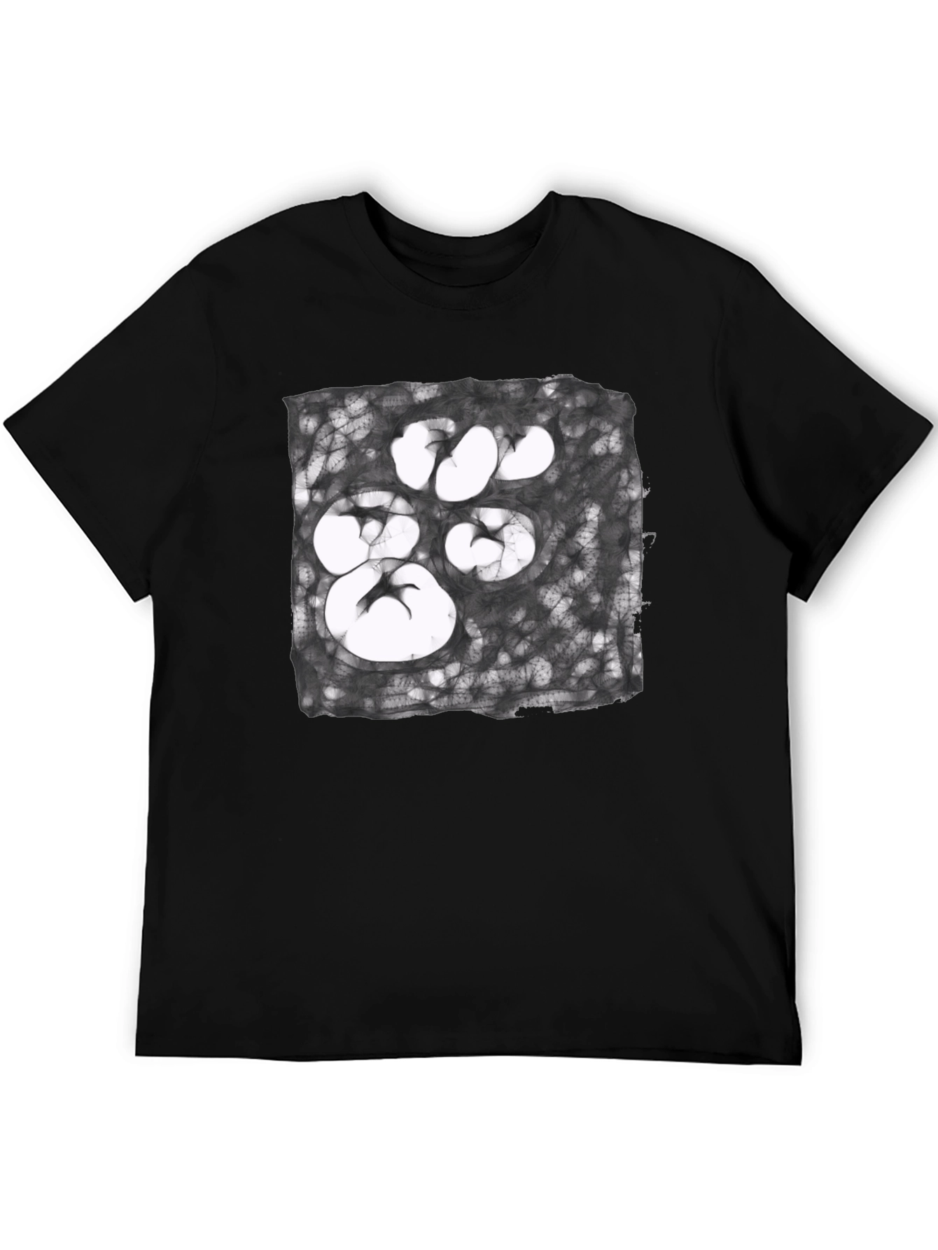 Abstract Paw Print Graphic Tee - Unisex Black T-Shirt