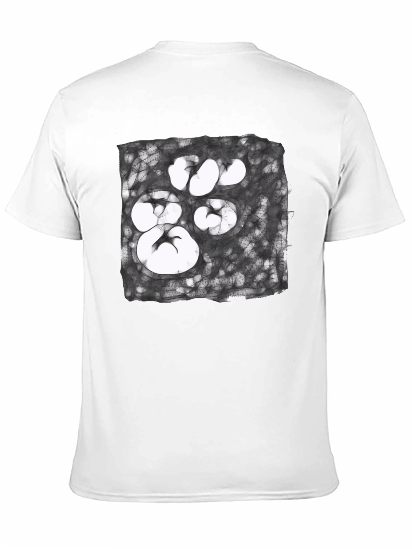 Abstract Paw Print Graphic Tee - Unisex Black T-Shirt