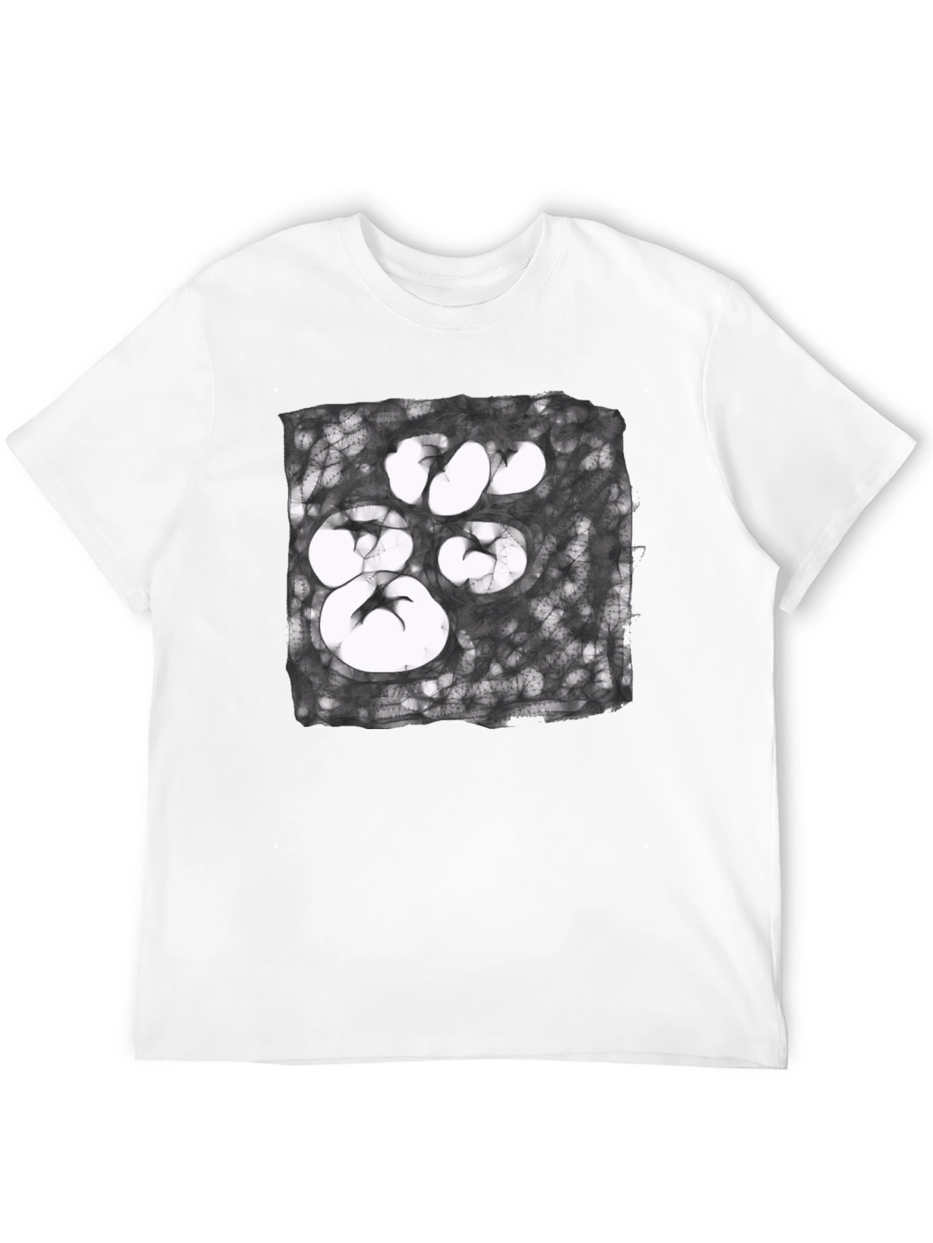 Abstract Paw Print Graphic Tee - Unisex Black T-Shirt