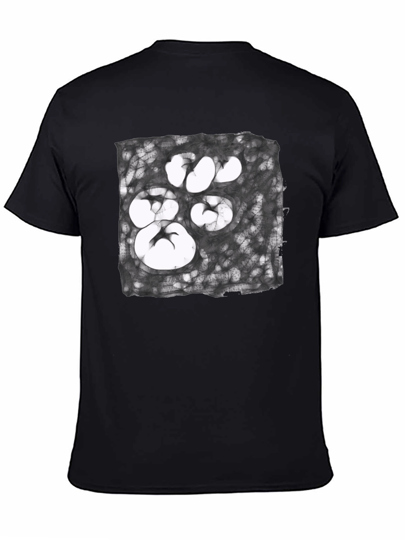 Abstract Paw Print Graphic Tee - Unisex Black T-Shirt