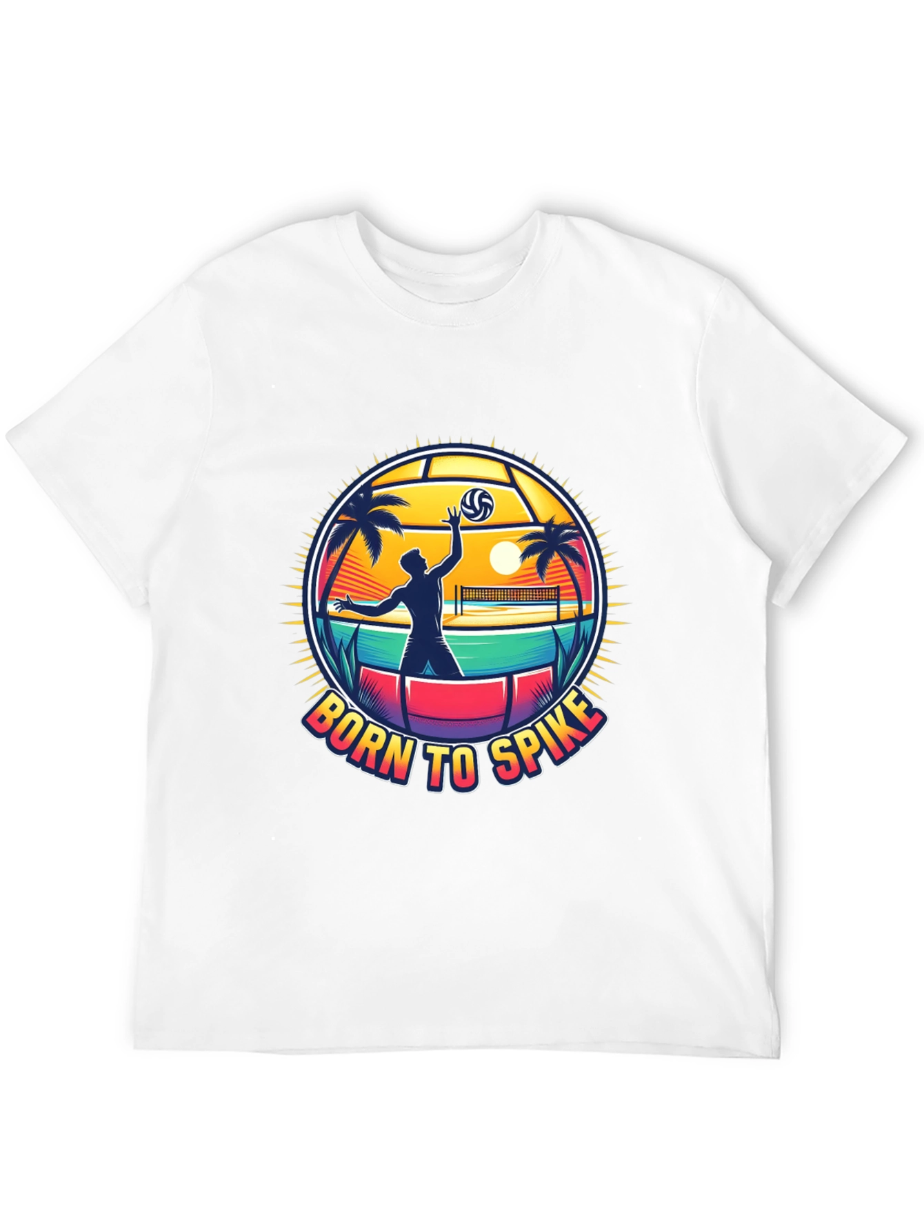 Born To Spike Volleyball T-Shirt - Beach Design