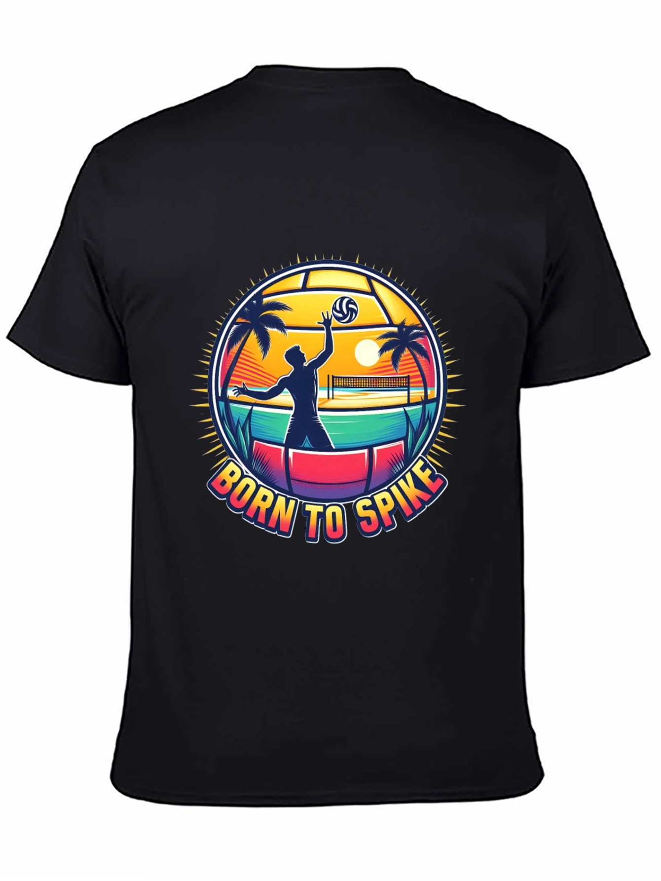 Born To Spike Volleyball T-Shirt - Beach Design