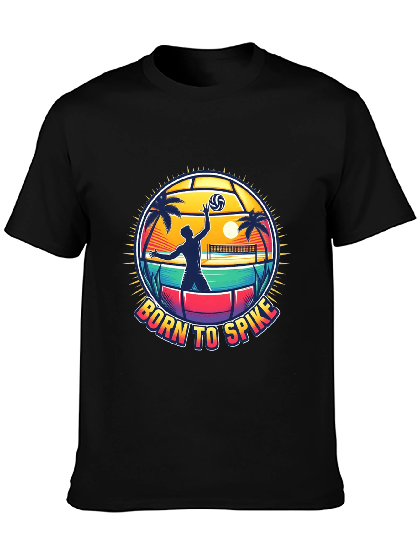 Born To Spike Volleyball T-Shirt - Beach Design
