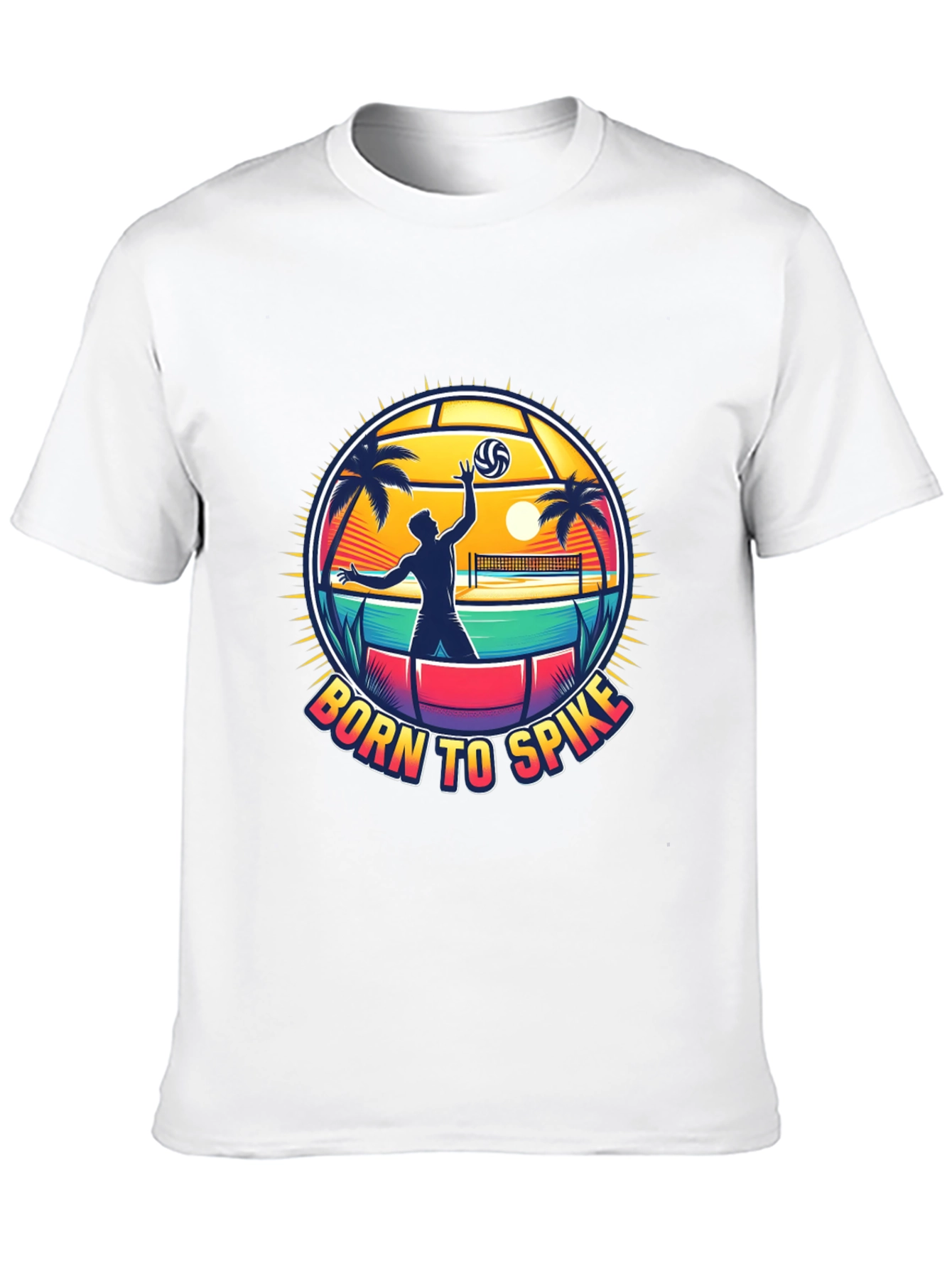 Born To Spike Volleyball T-Shirt - Beach Design
