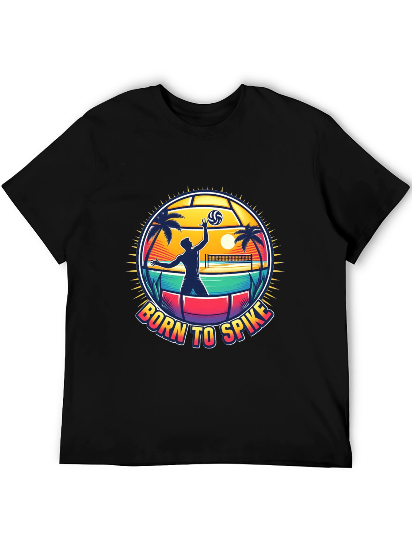 Born To Spike Volleyball T-Shirt - Beach Design
