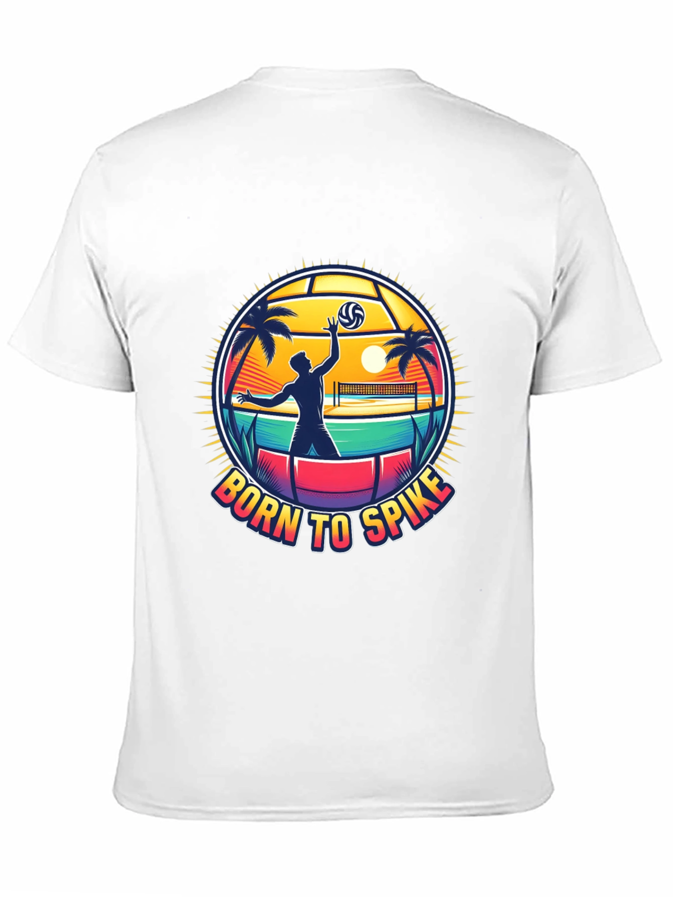 Born To Spike Volleyball T-Shirt - Beach Design