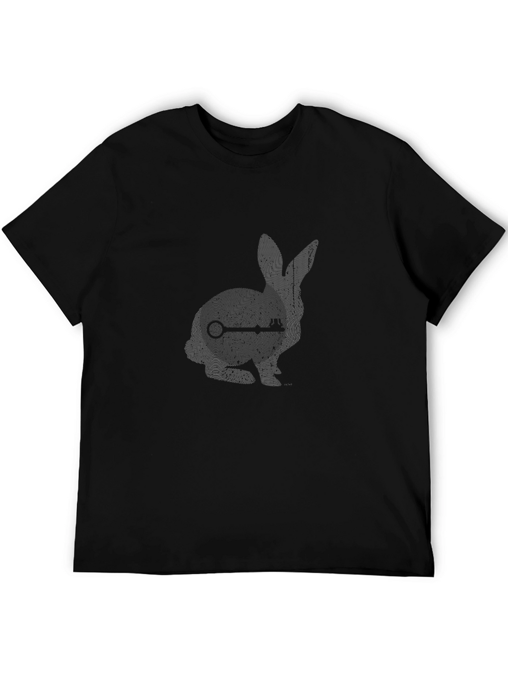 Abstract Rabbit Graphic T-Shirt - Black