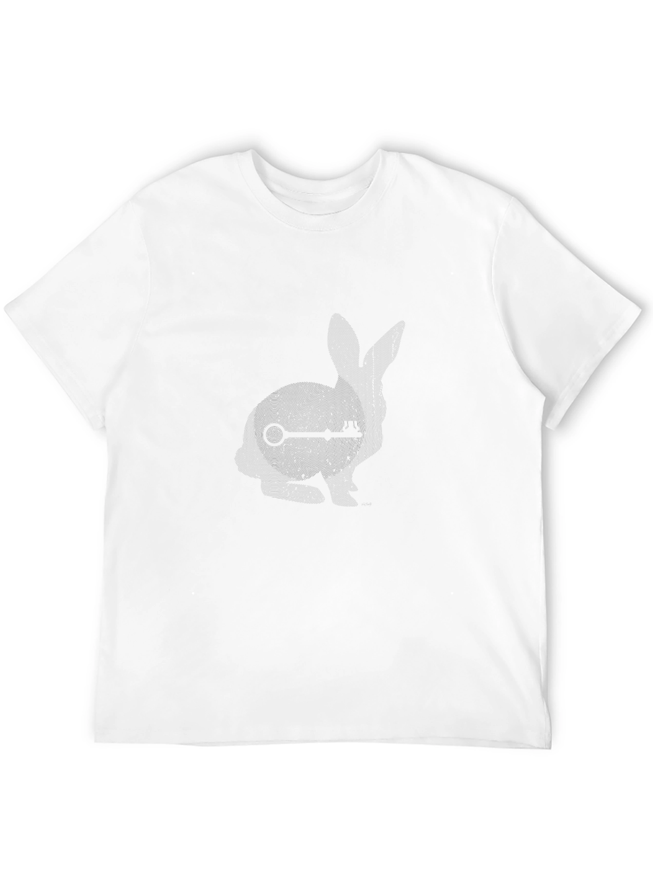 Abstract Rabbit Graphic T-Shirt - Black