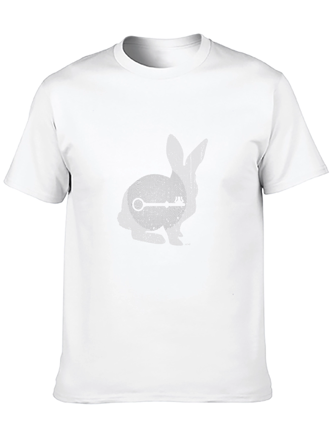 Abstract Rabbit Graphic T-Shirt - Black