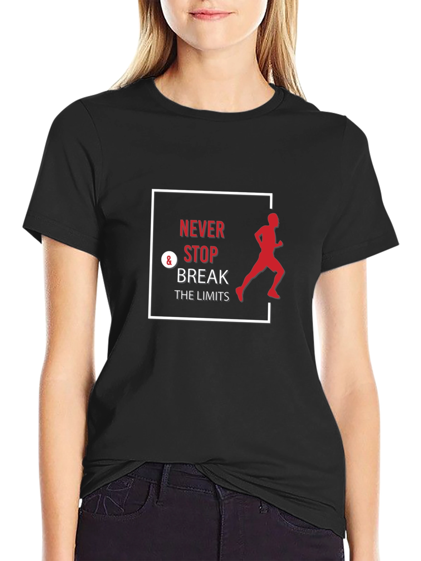 Never Stop Break the Limits Black T-Shirt