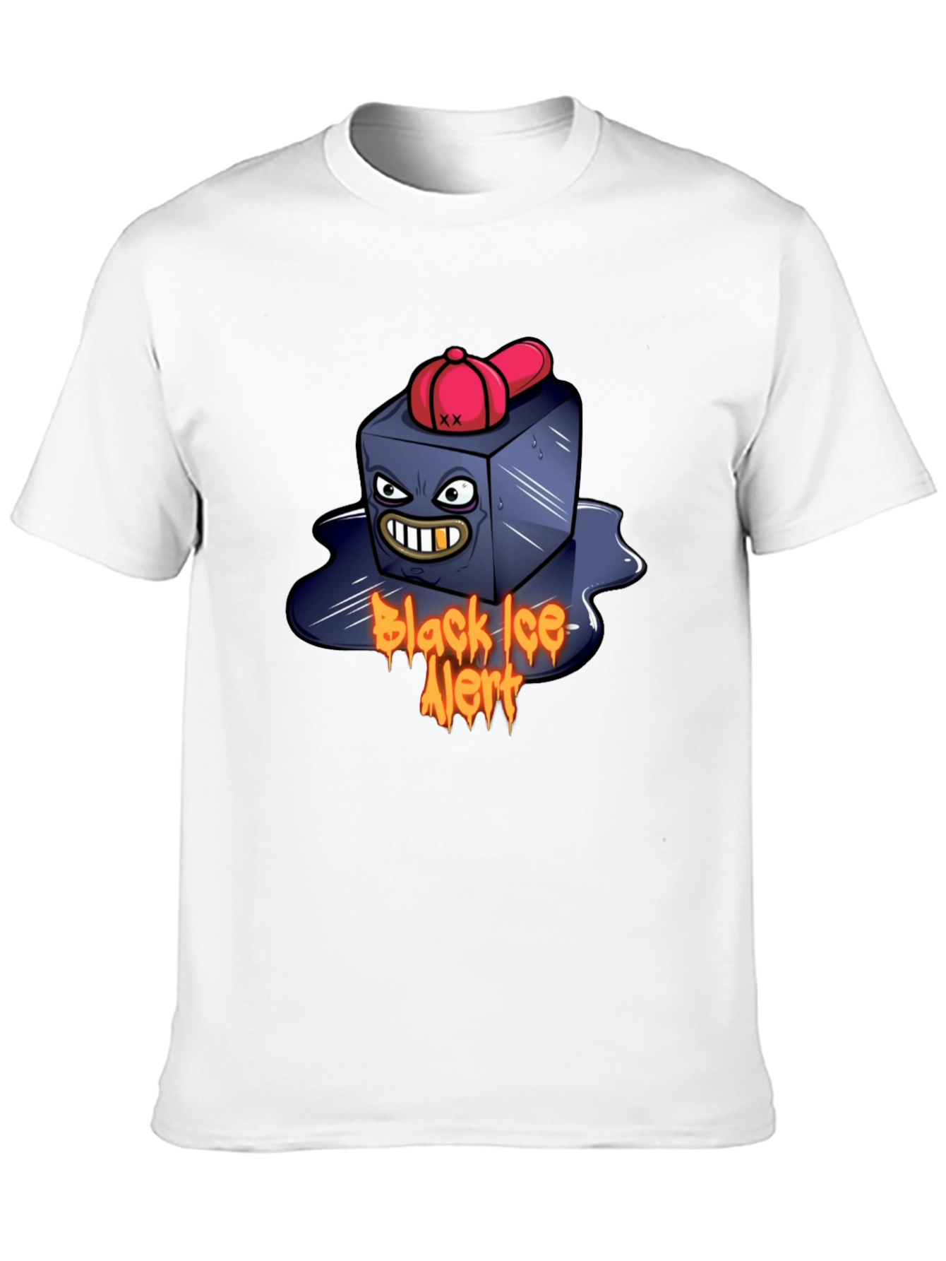 Black Ice Alert Graphic Tee - Unique Design