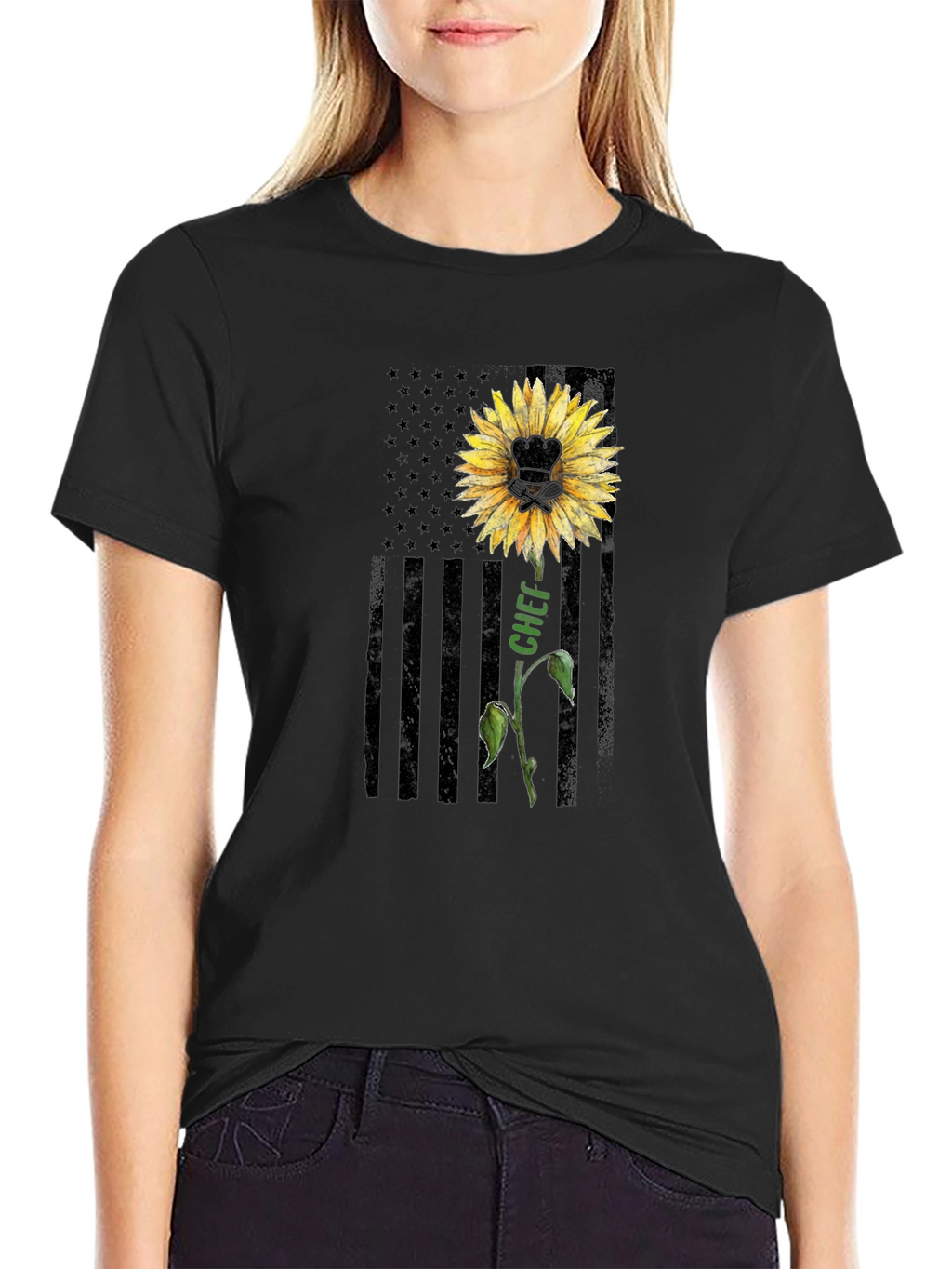 Chef Sunflower Graphic T-Shirt