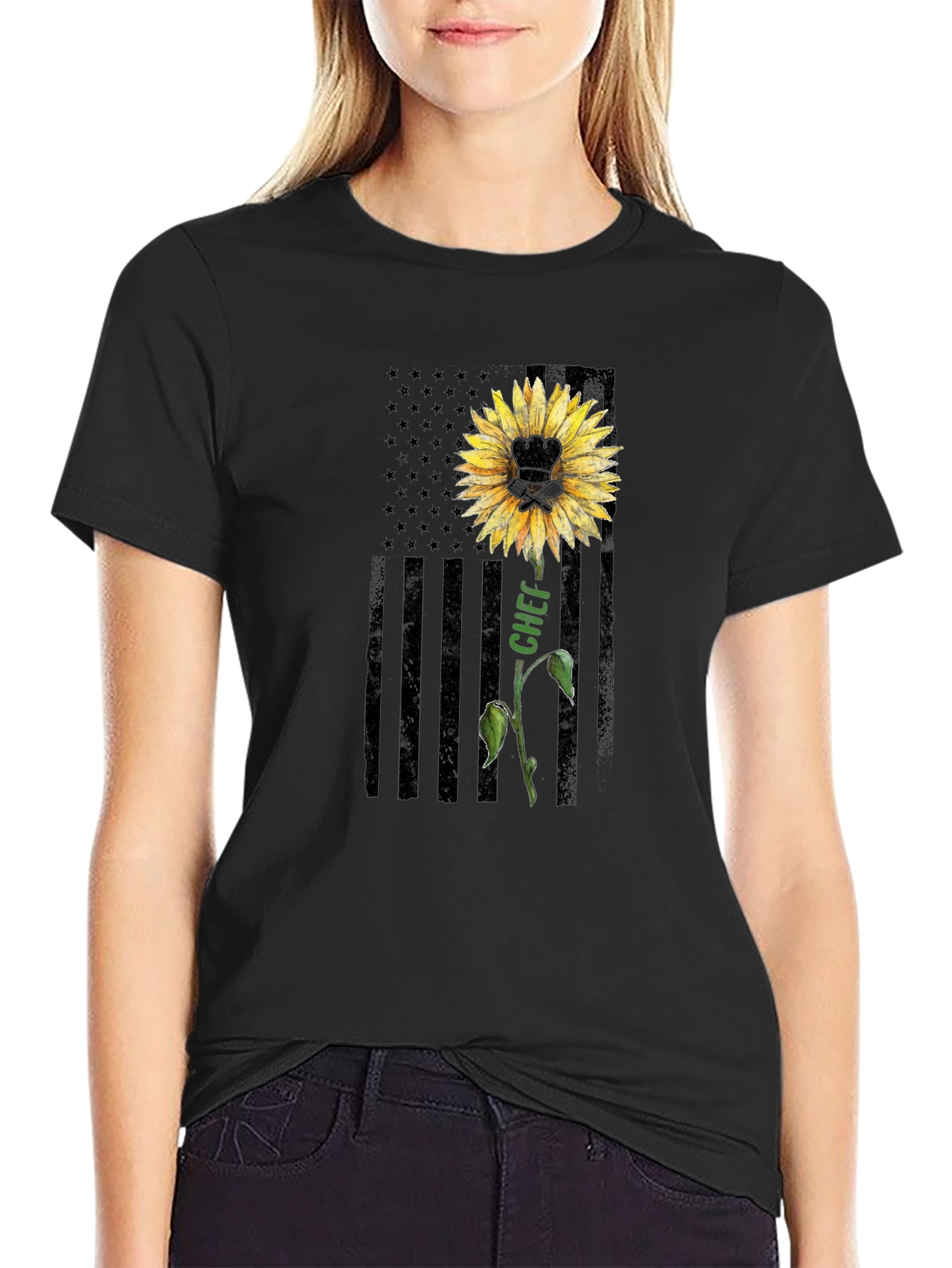 Chef Sunflower Graphic T-Shirt