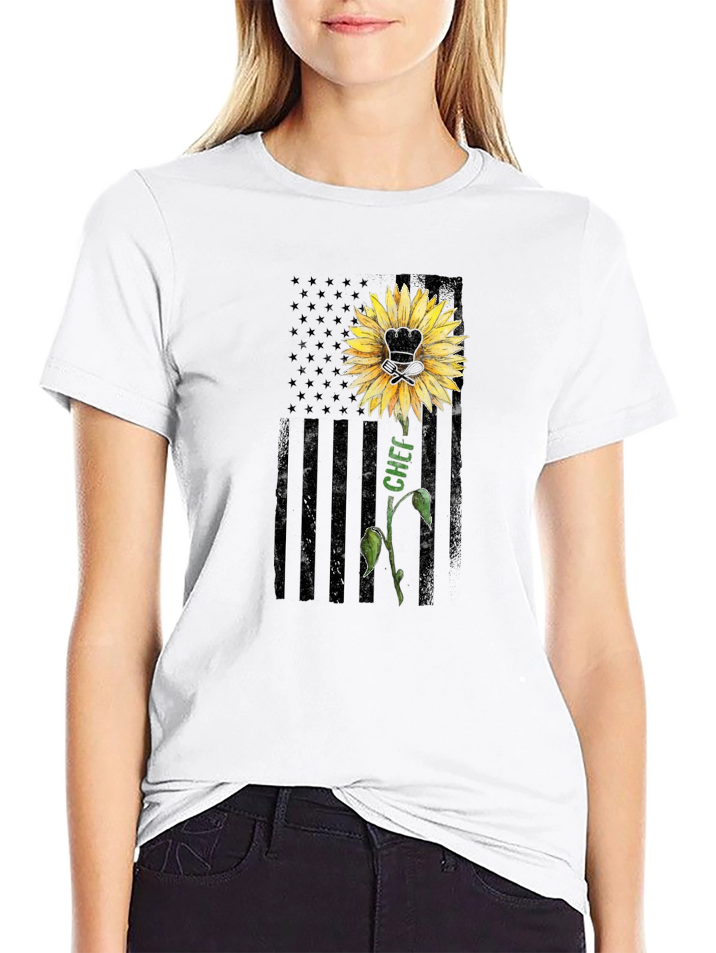 Chef Sunflower Graphic T-Shirt