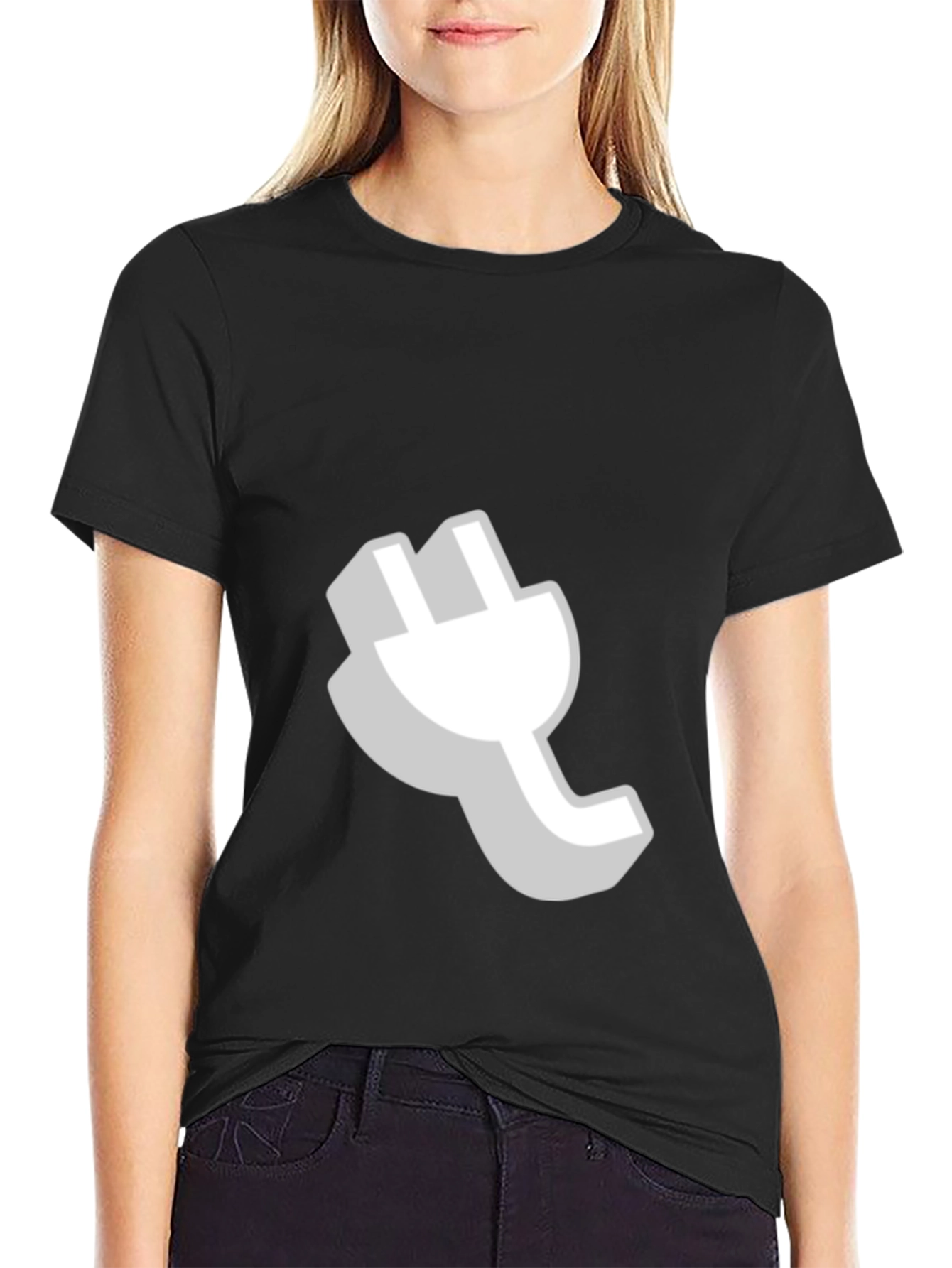 Cool Plug Graphic Black T-Shirt