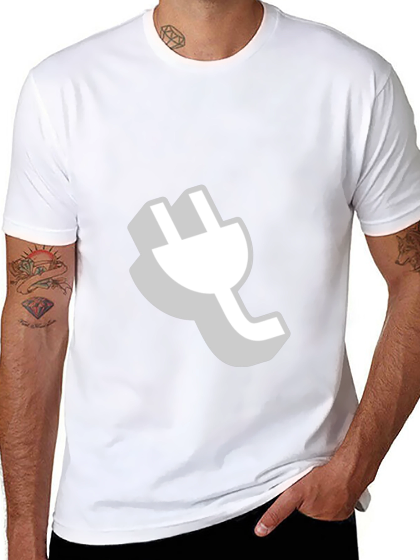 Cool Plug Graphic Black T-Shirt