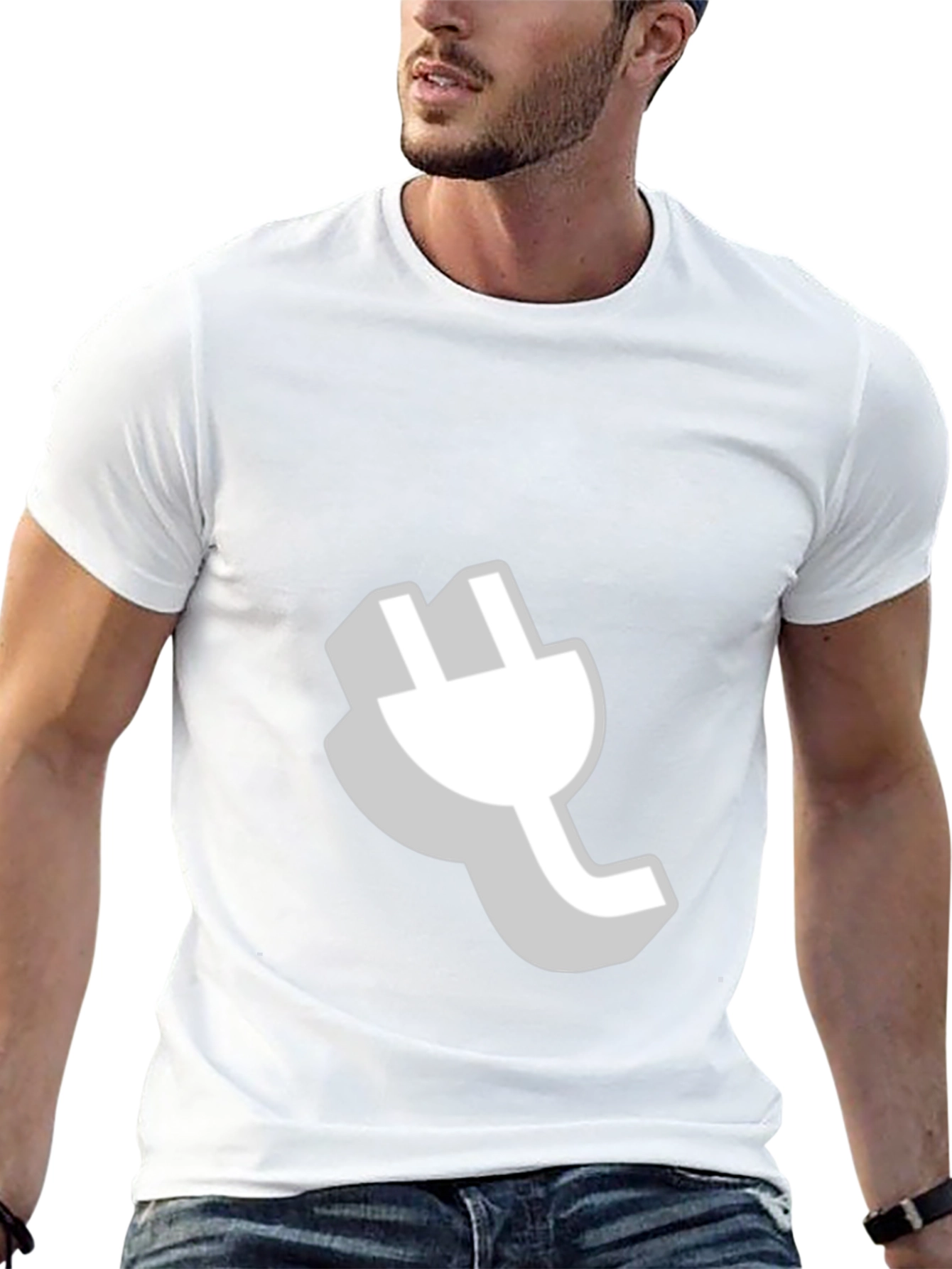 Cool Plug Graphic Black T-Shirt