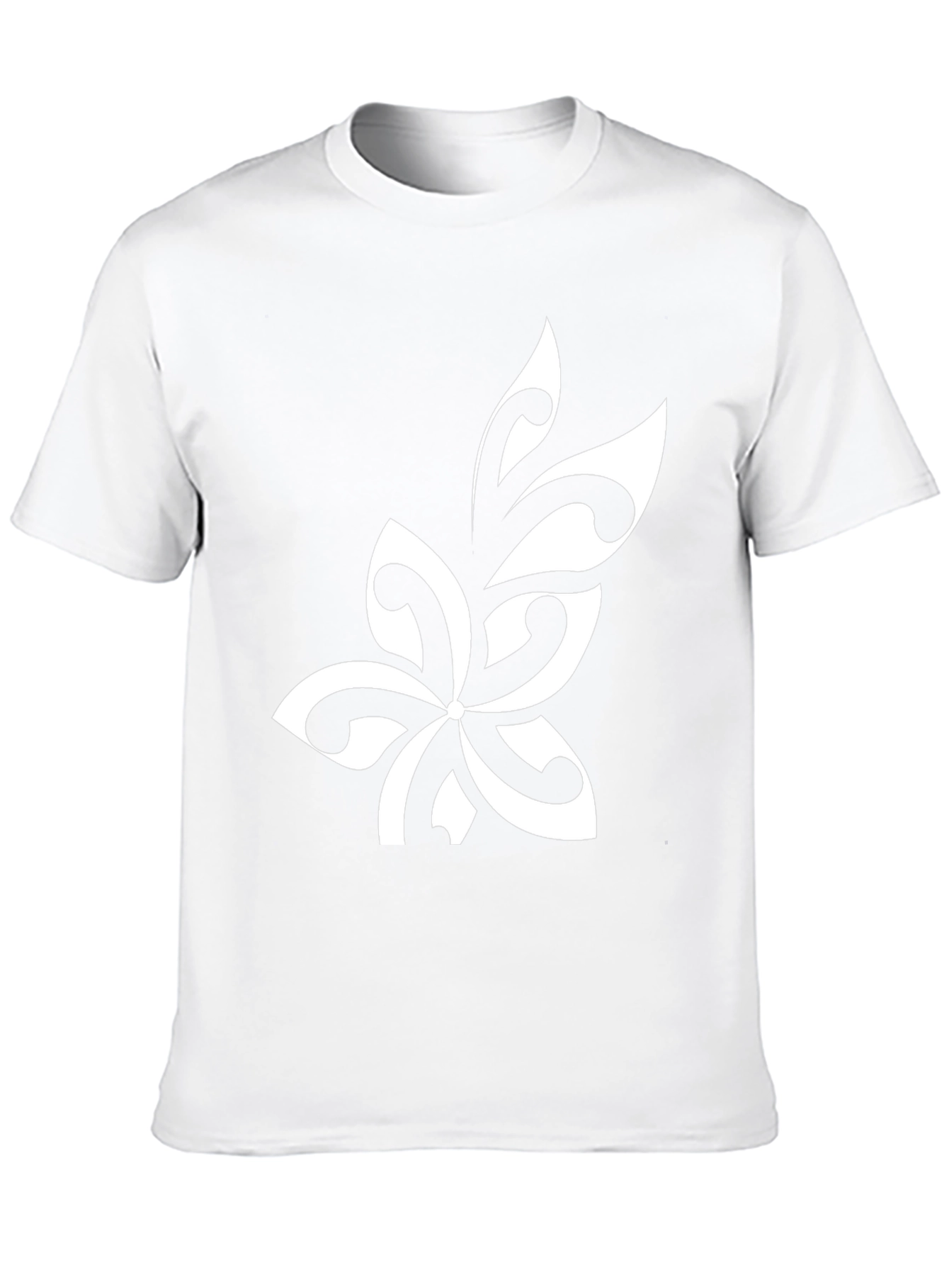 Tribal Flower Graphic Tee - Black Cotton Blend