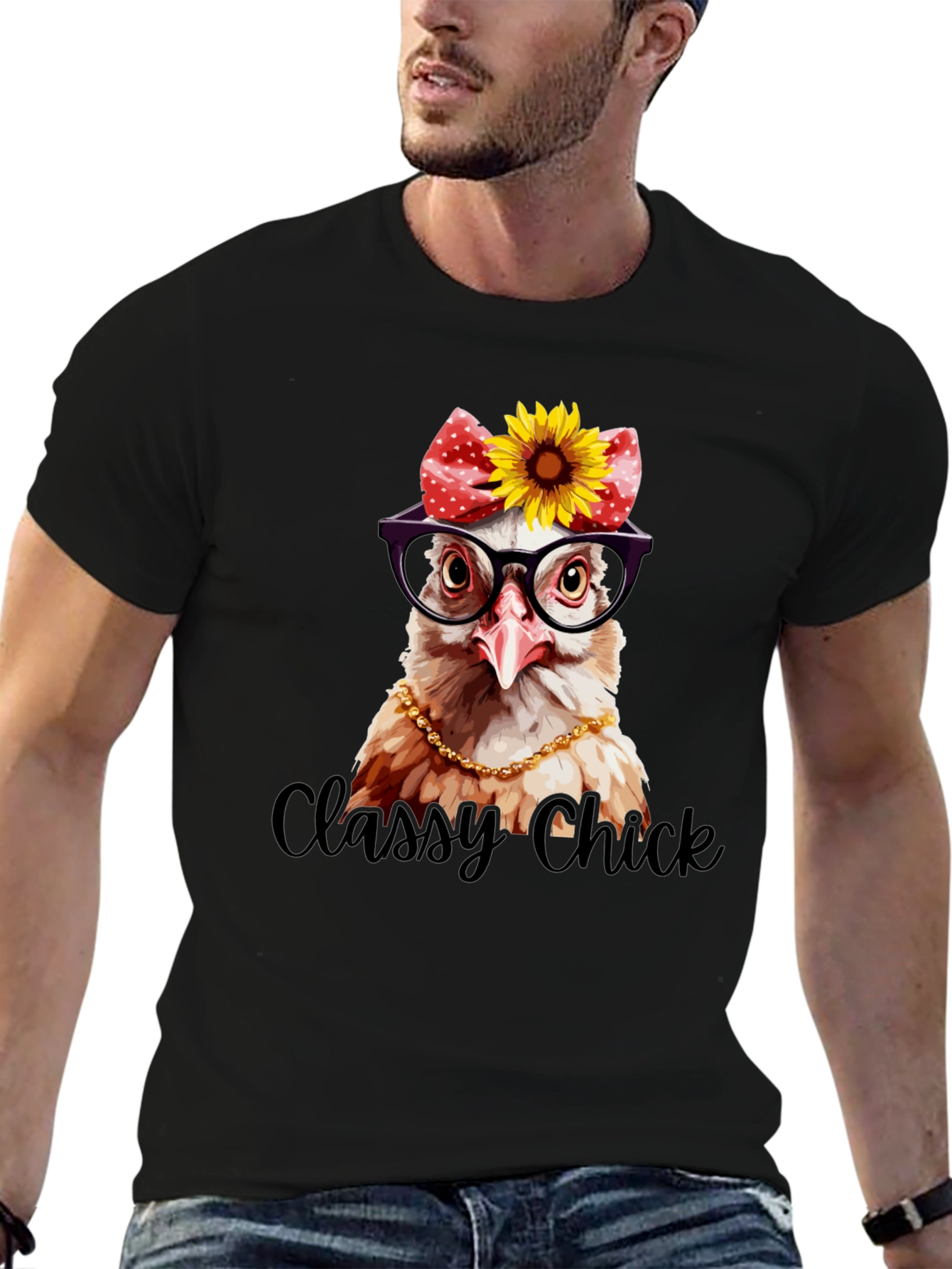 Classy Chick T-Shirt - Unique Chicken Graphic Tee