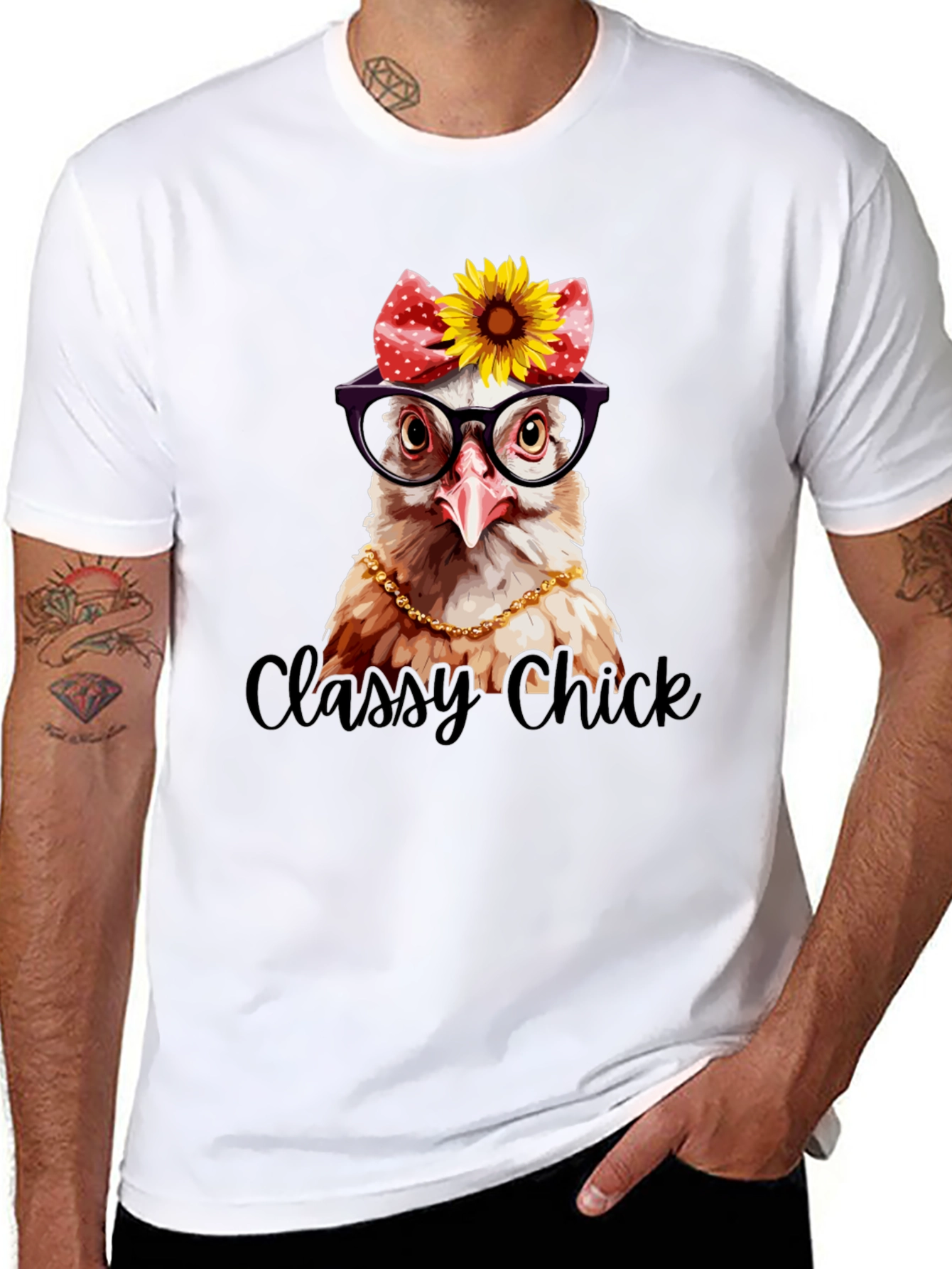 Classy Chick T-Shirt - Unique Chicken Graphic Tee