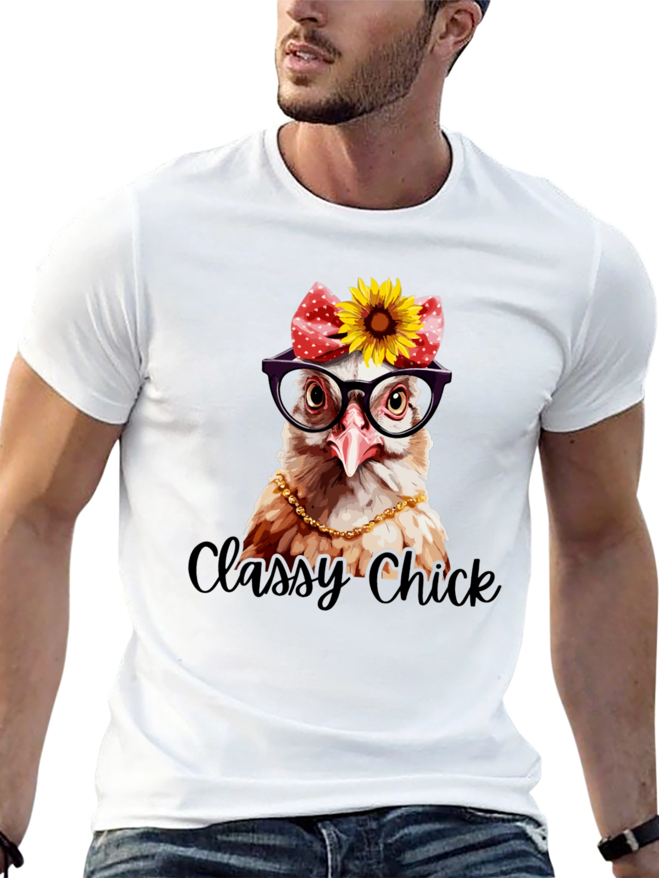 Classy Chick T-Shirt - Unique Chicken Graphic Tee