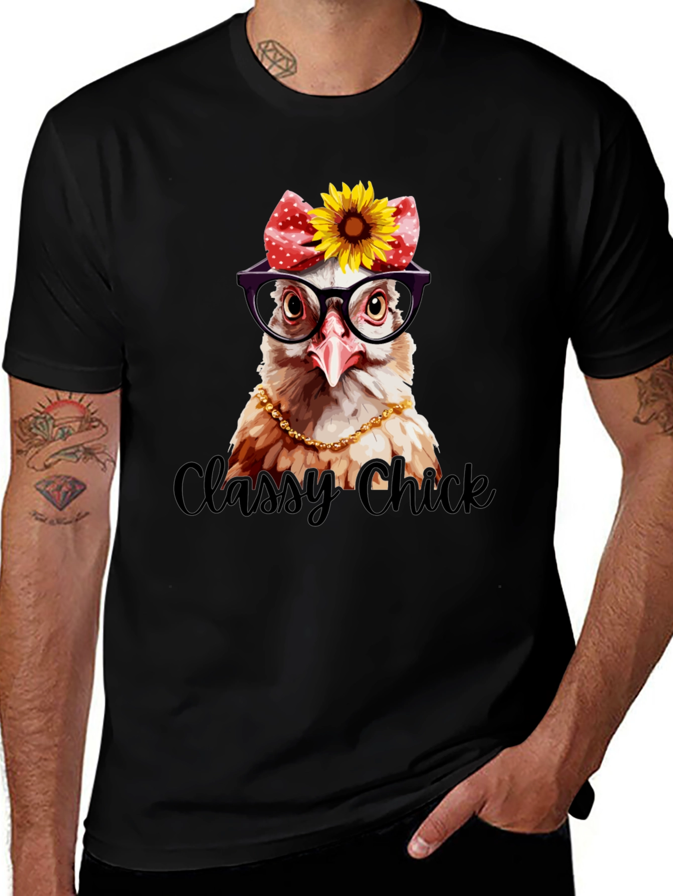 Classy Chick T-Shirt - Unique Chicken Graphic Tee