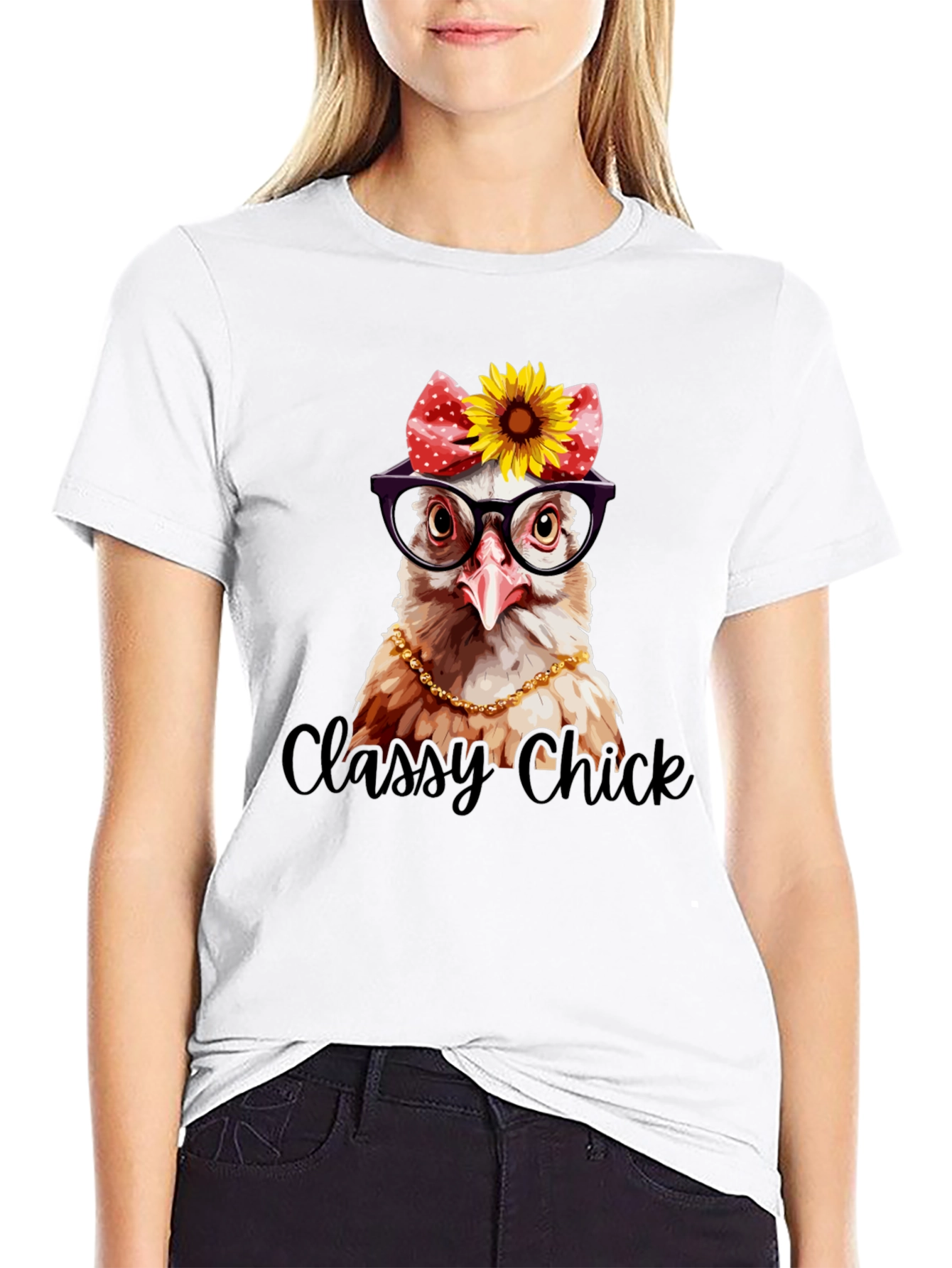 Classy Chick T-Shirt - Unique Chicken Graphic Tee