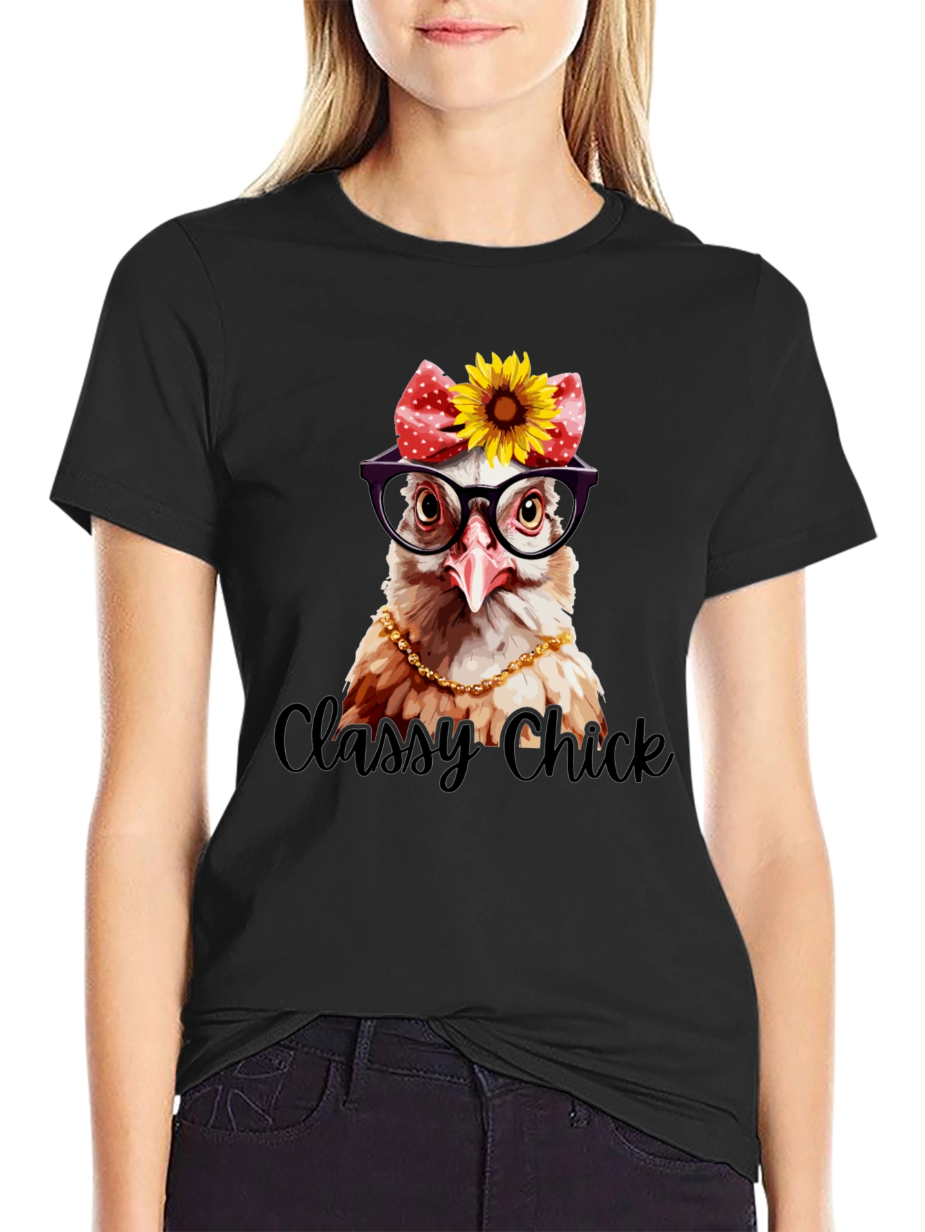 Classy Chick T-Shirt - Unique Chicken Graphic Tee
