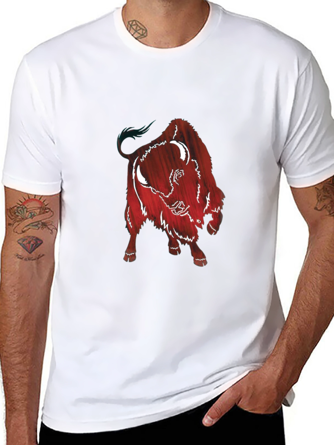 Buffalo Graphic Print Tee - Short Sleeve Black