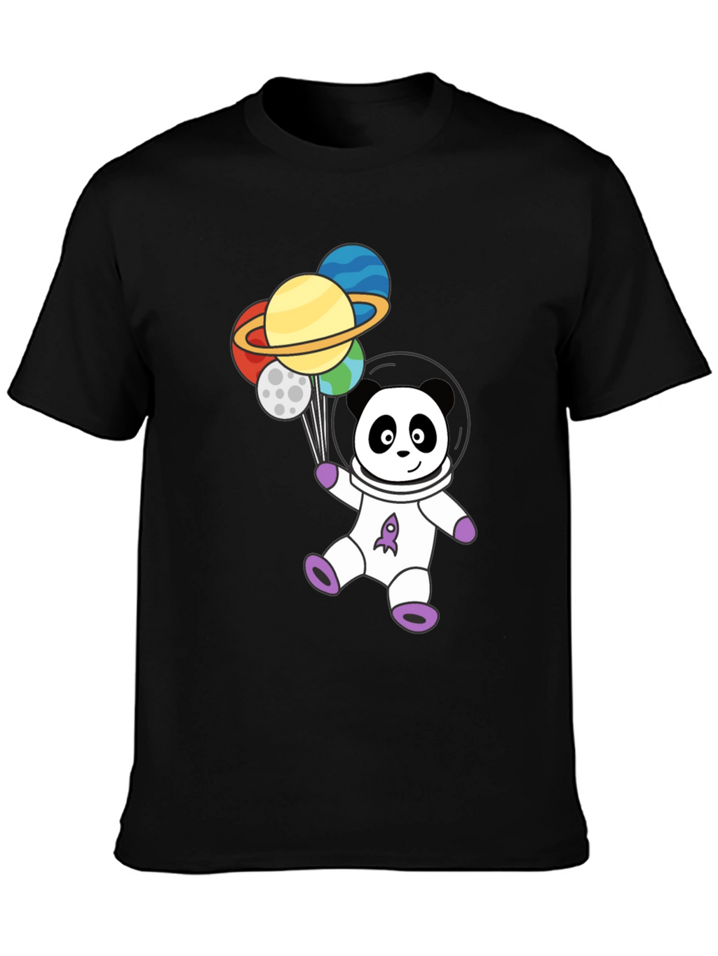 Astronaut Panda Planets Graphic Tee