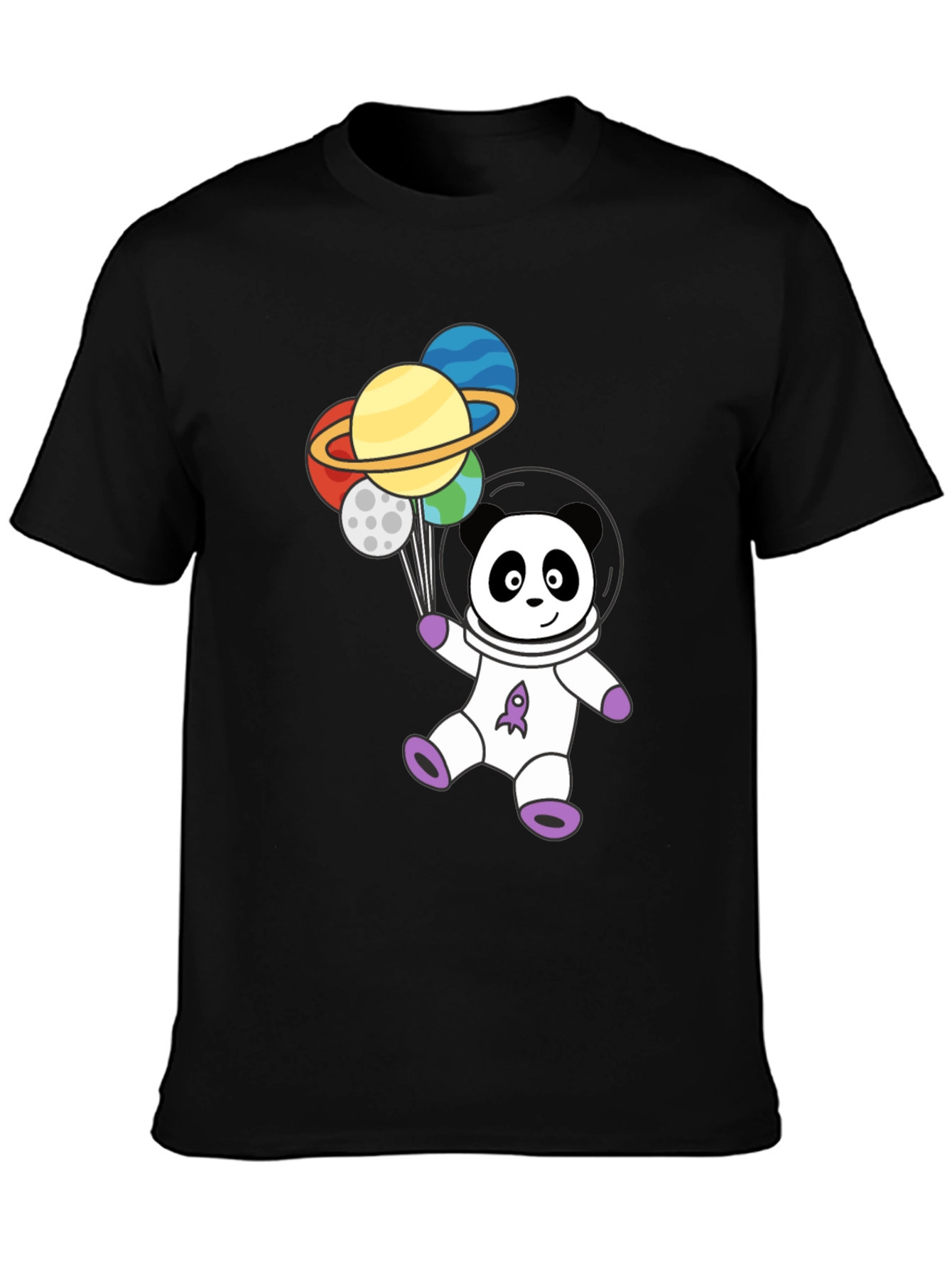 Astronaut Panda Planets Graphic Tee