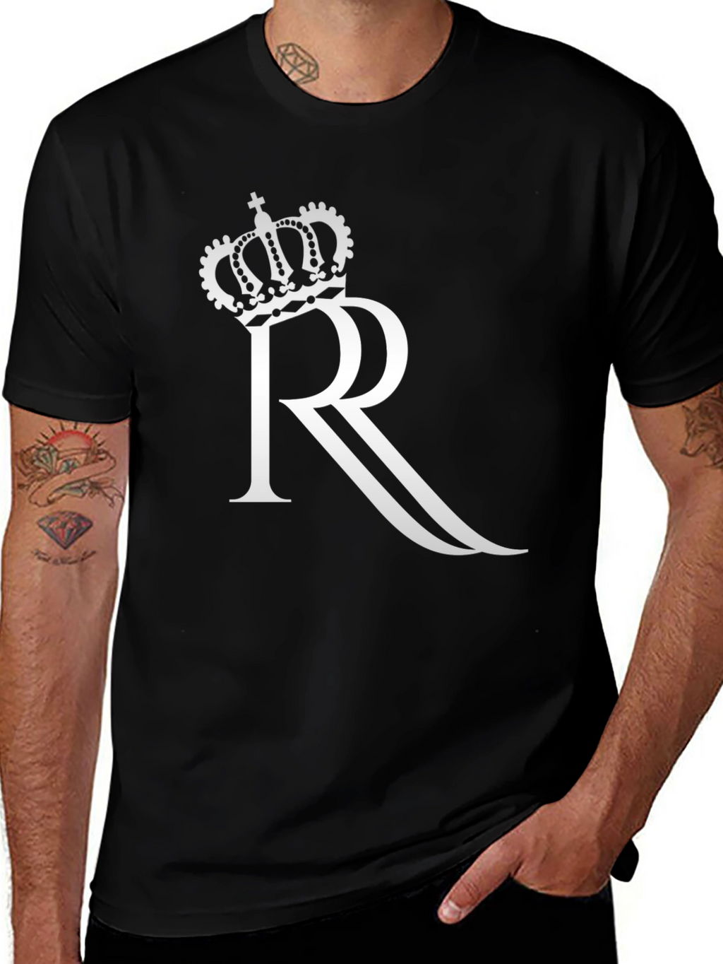Crown R Graphic Black T-Shirt