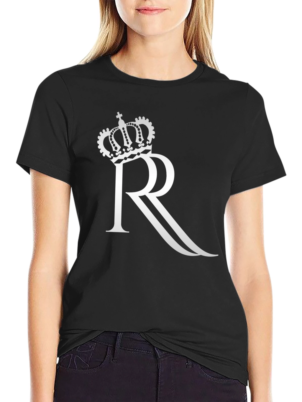 Crown R Graphic Black T-Shirt