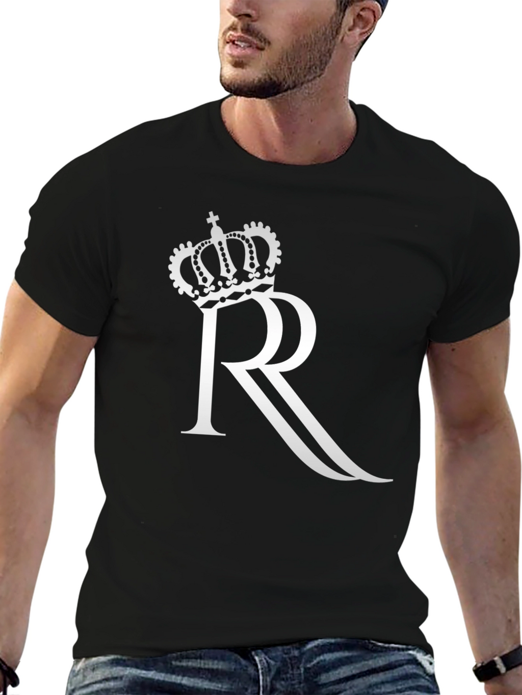 Crown R Graphic Black T-Shirt